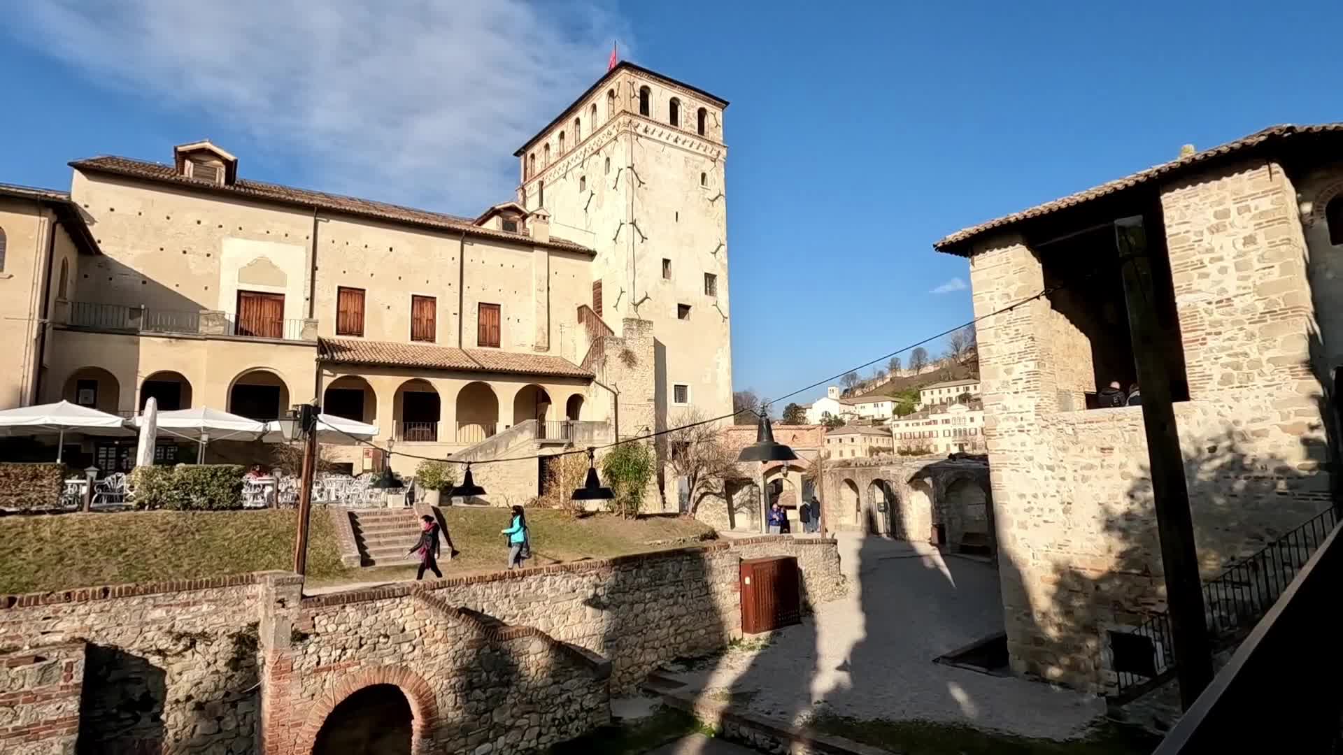 Views from above of the city of Asolo, also known as "The Pearl of the Province of Treviso"