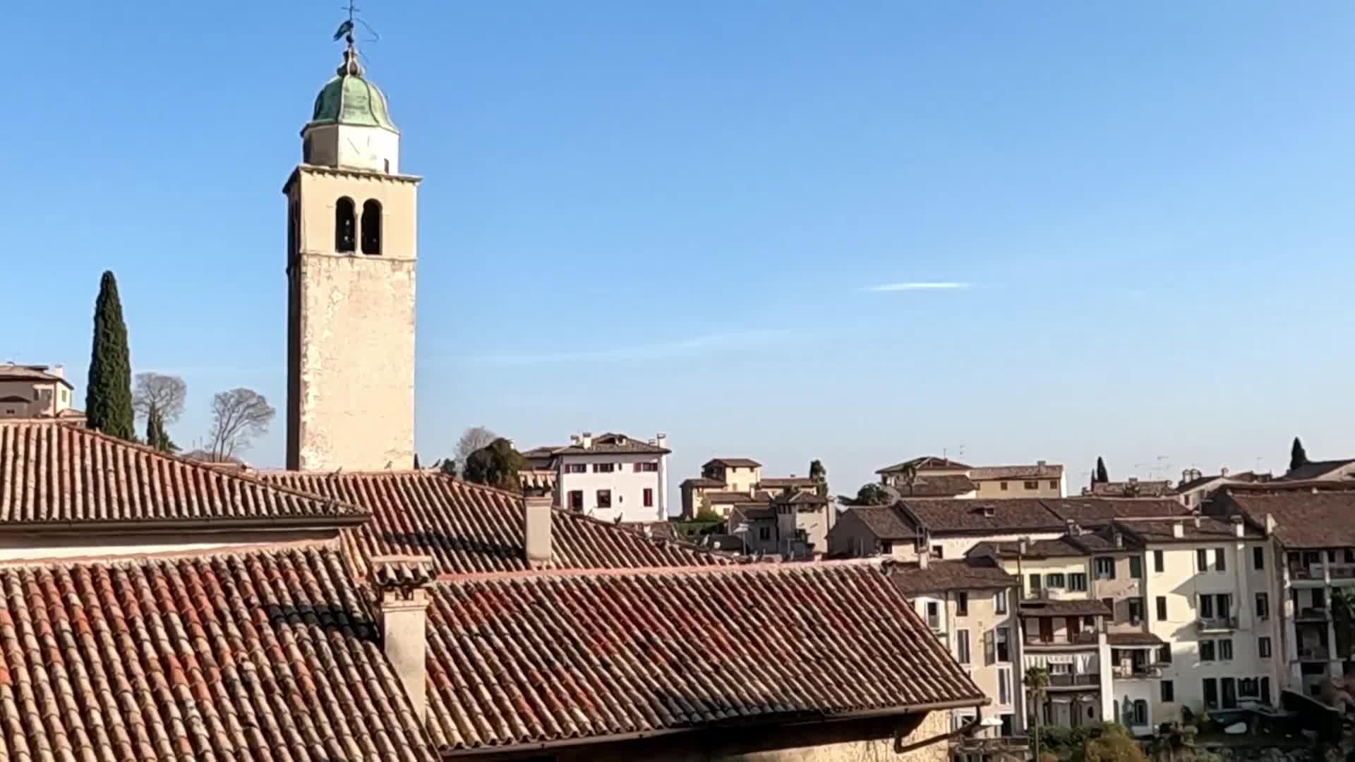 Views from above of the city of Asolo, also known as "The Pearl of the Province of Treviso"