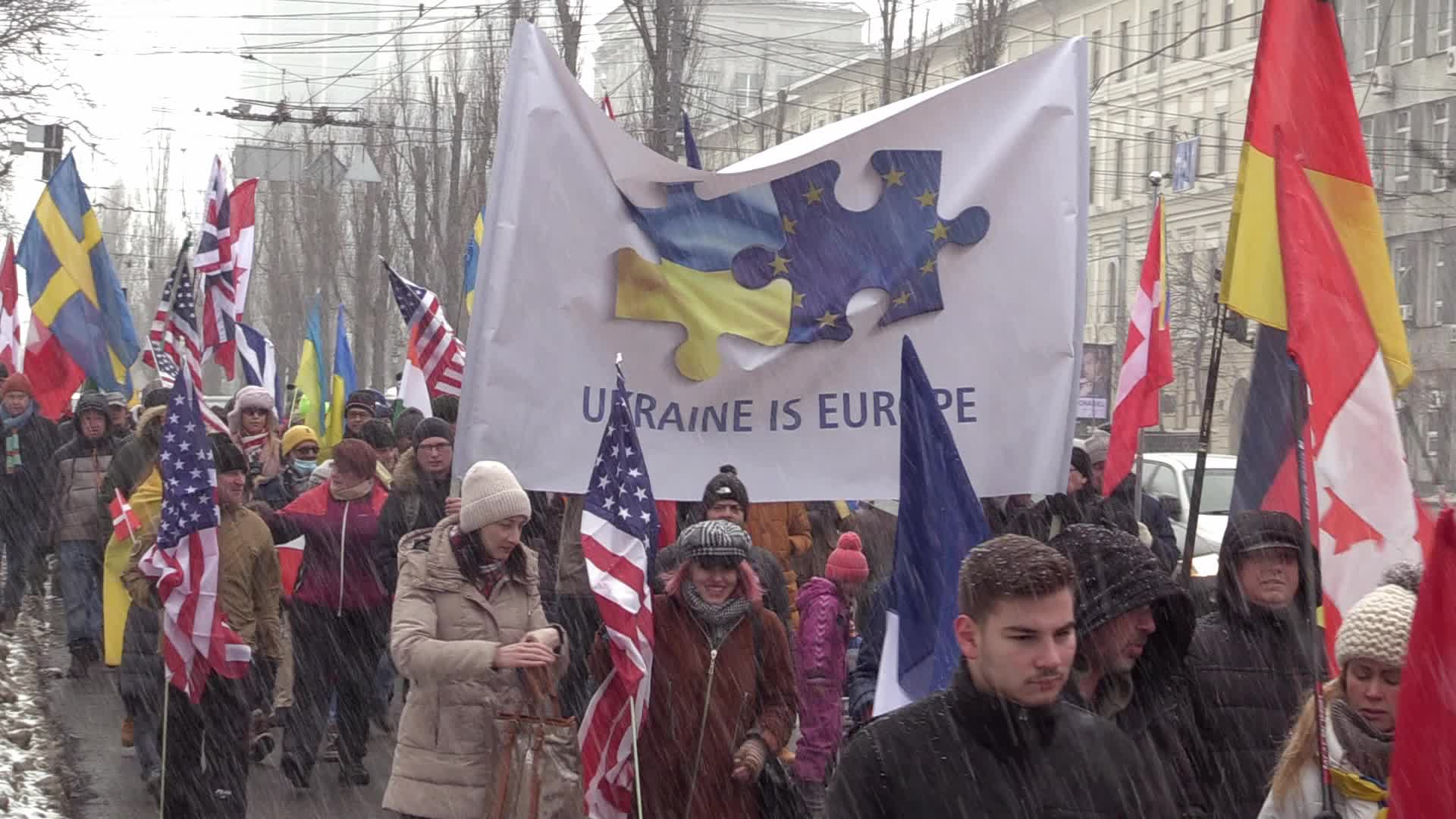The International Unity March for Ukraine in Ukrainian capital Kyiv
