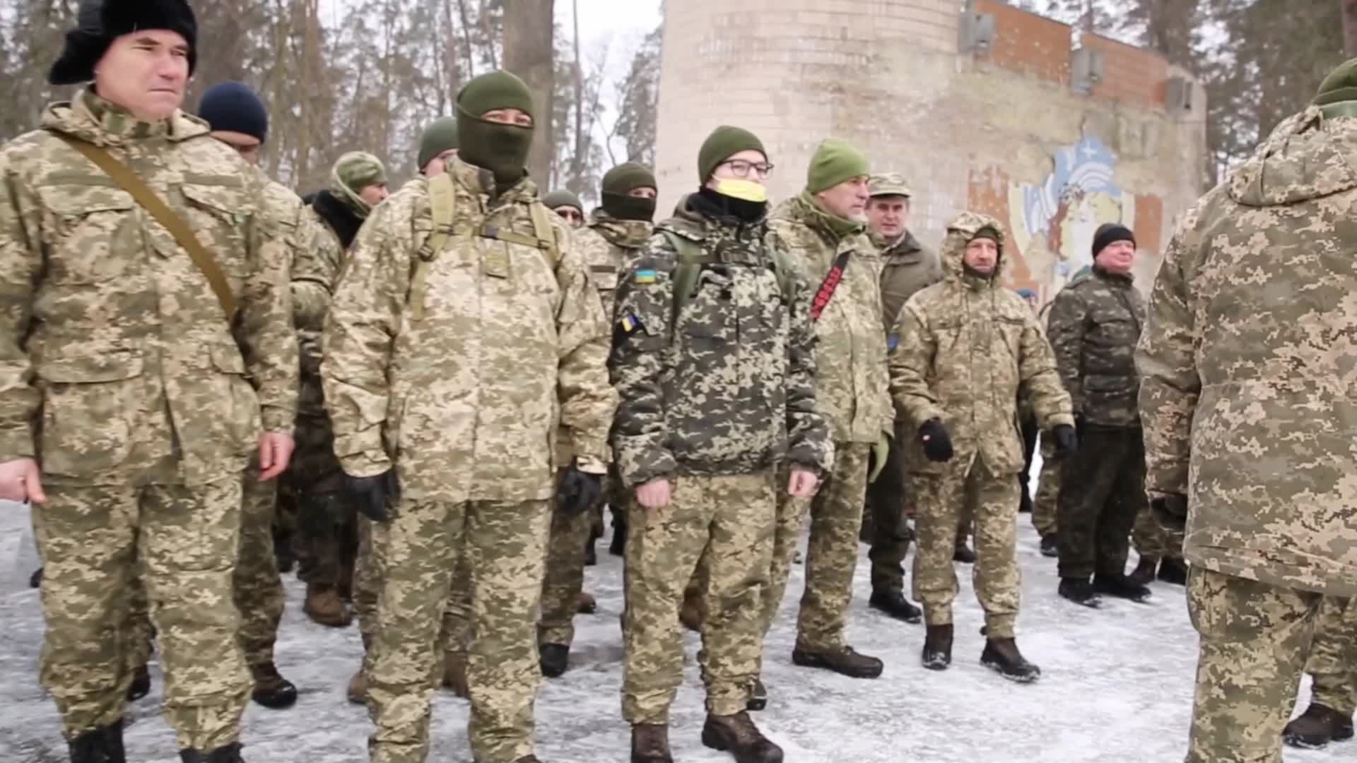 Territorial Defence Forces train civilian recruits in Kiev