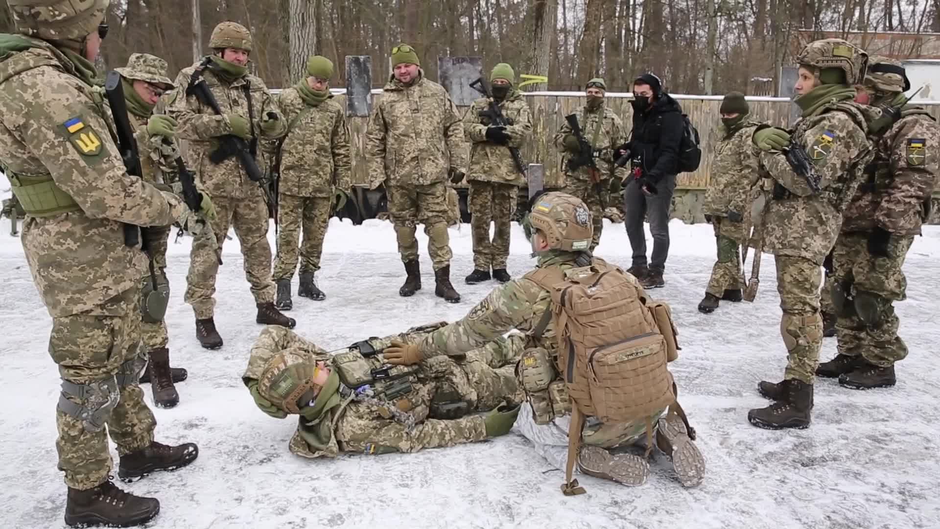 Territorial Defence Forces train civilian recruits in Kiev