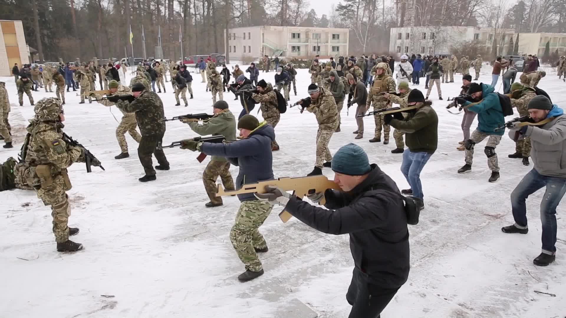 Territorial Defence Forces train civilian recruits in Kiev
