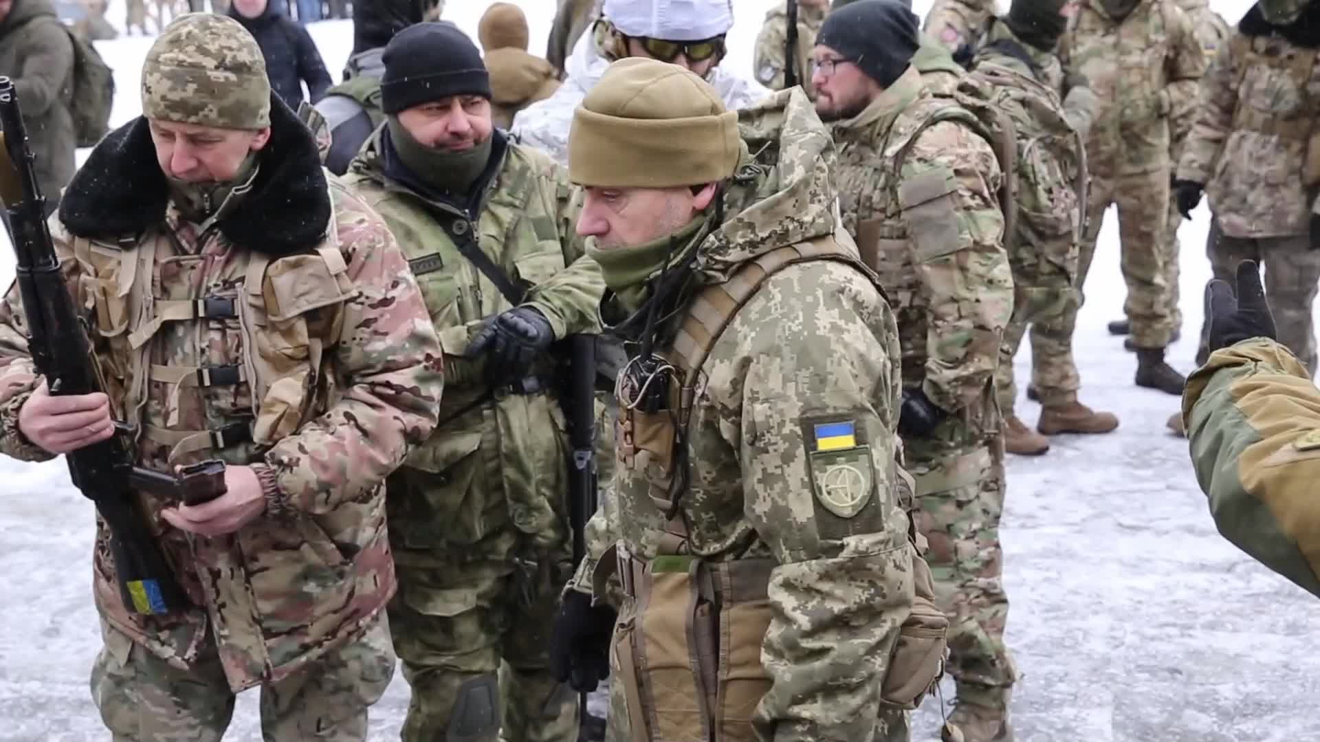 Territorial Defence Forces train civilian recruits in Kiev