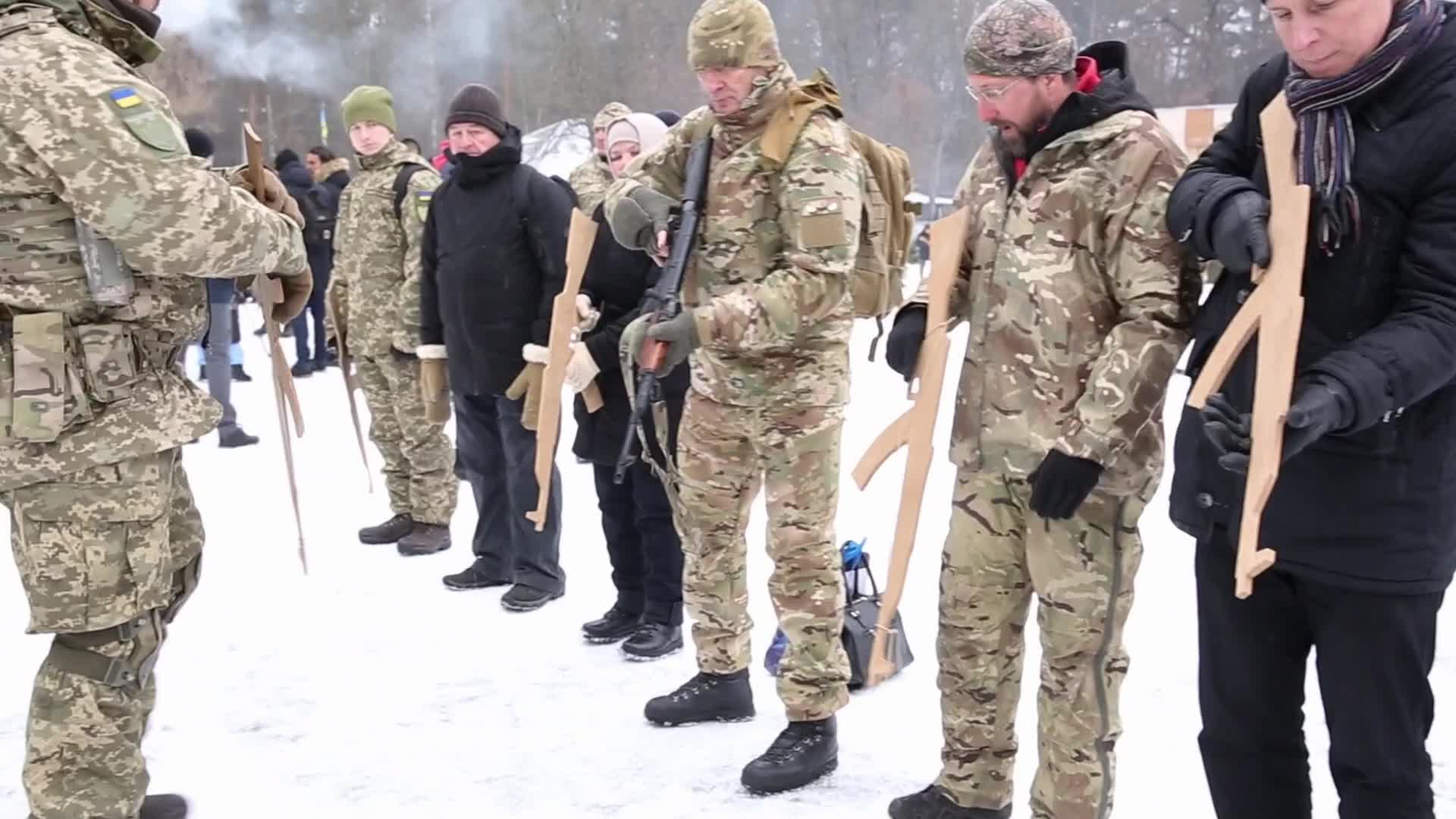 Territorial Defence Forces train civilian recruits in Kiev