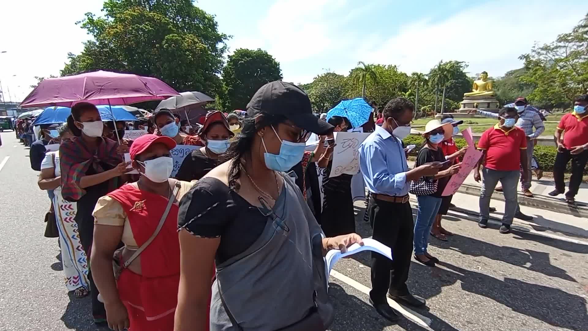 Health sector trade unions during a protest march