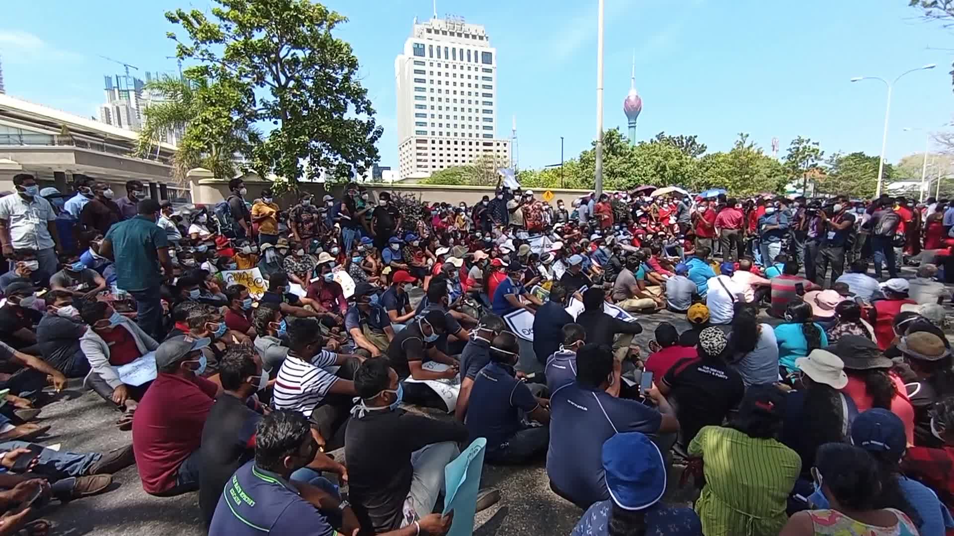 Health sector trade unions during a protest march