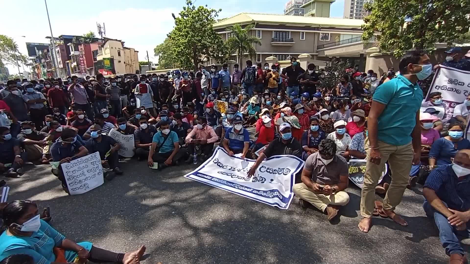 Health sector trade unions during a protest march