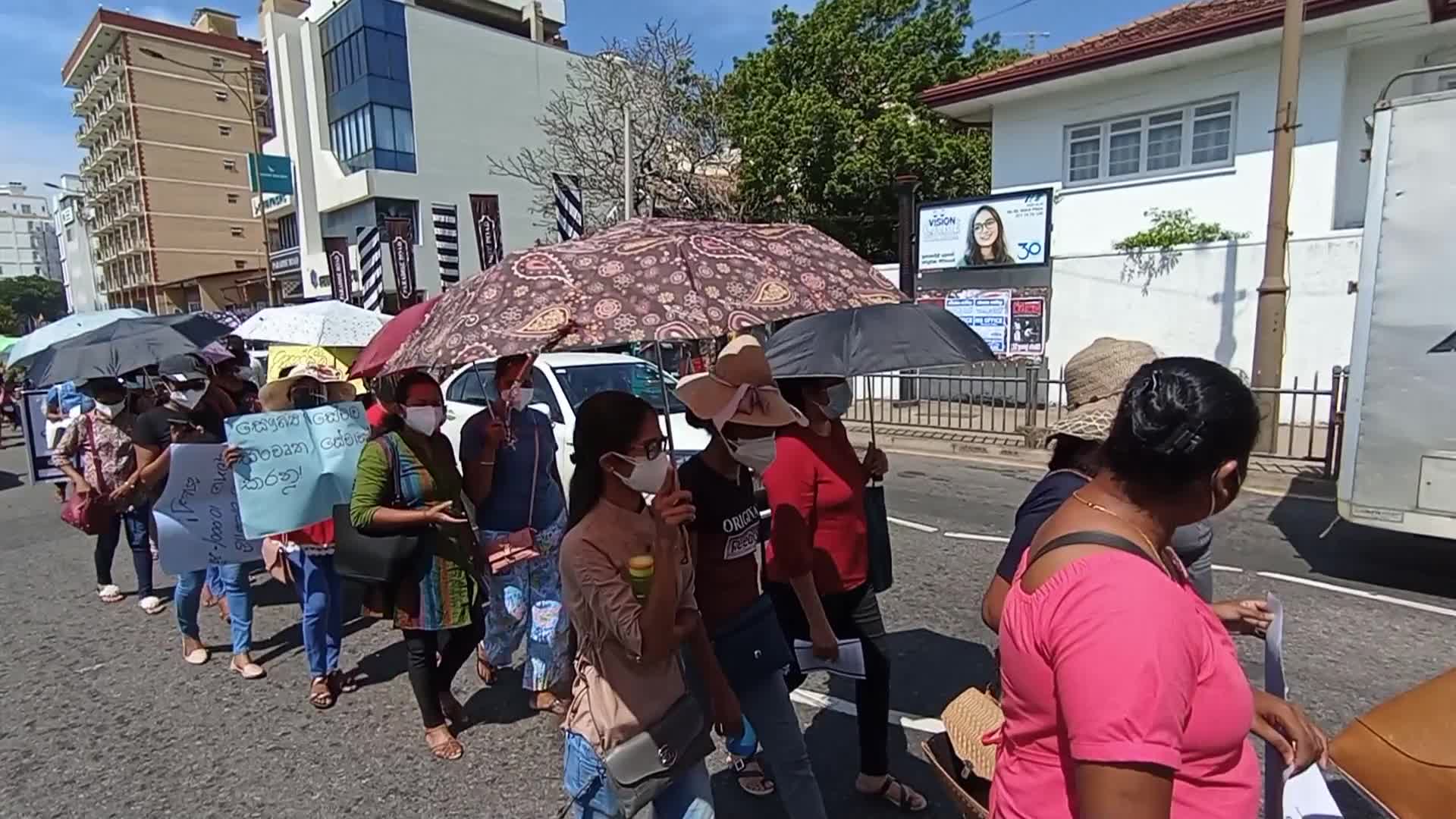 Health sector trade unions during a protest march