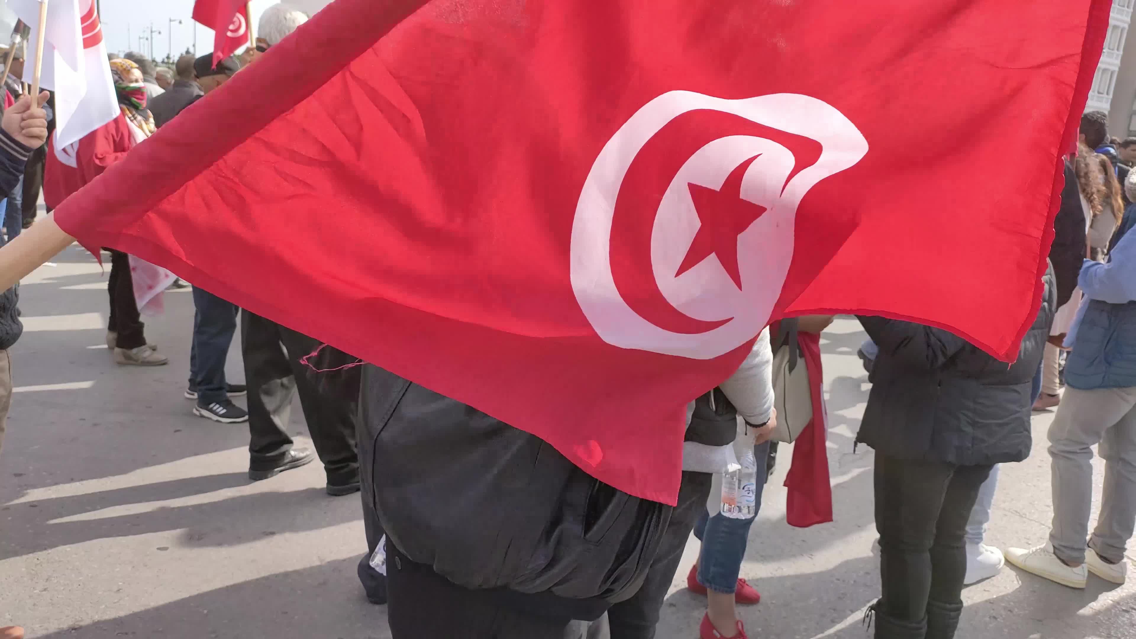 Demonstration Calls For Truth About Chokri Belaid Assassination In Tunis