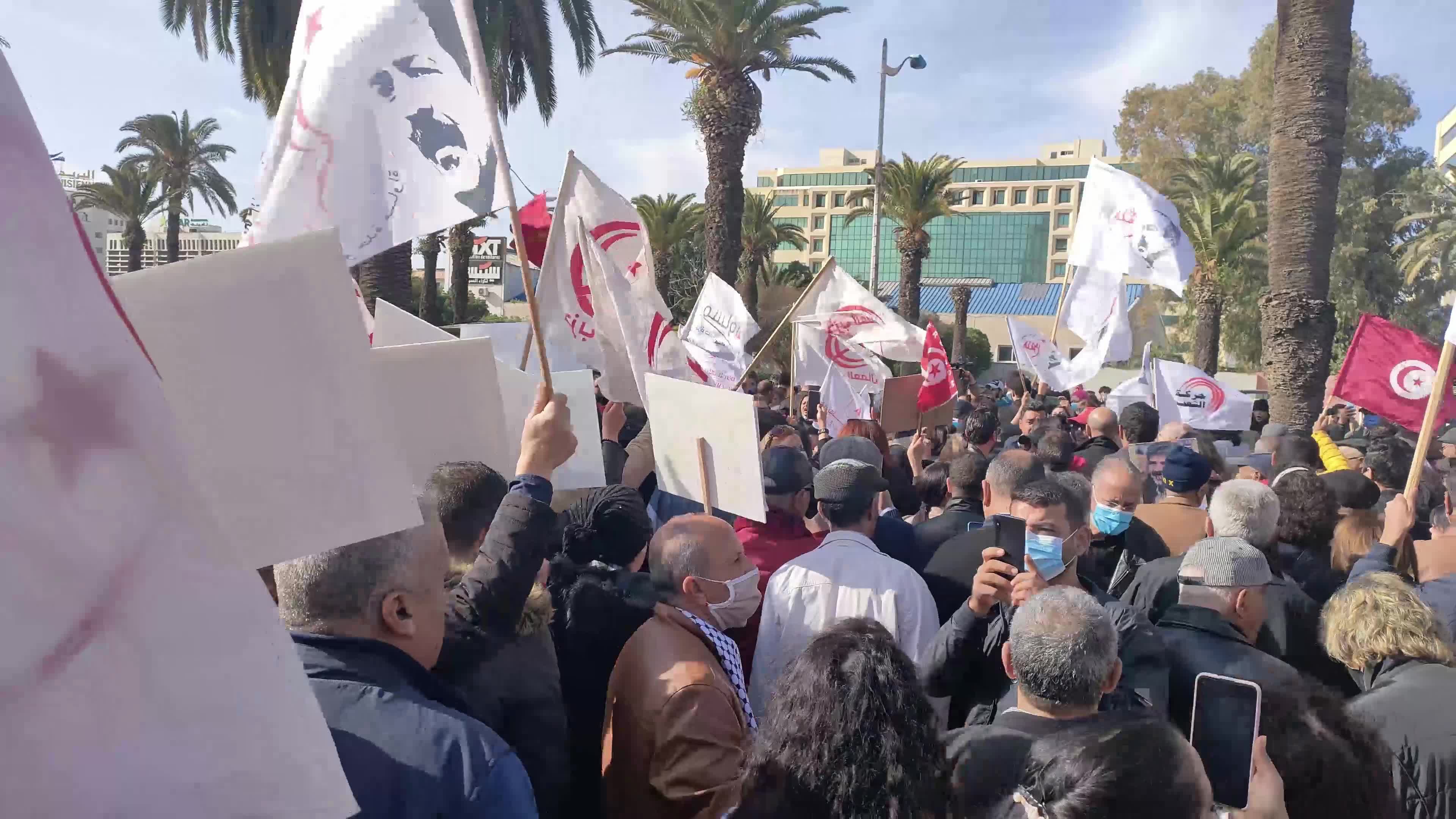 Demonstration Calls For Truth About Chokri Belaid Assassination In Tunis