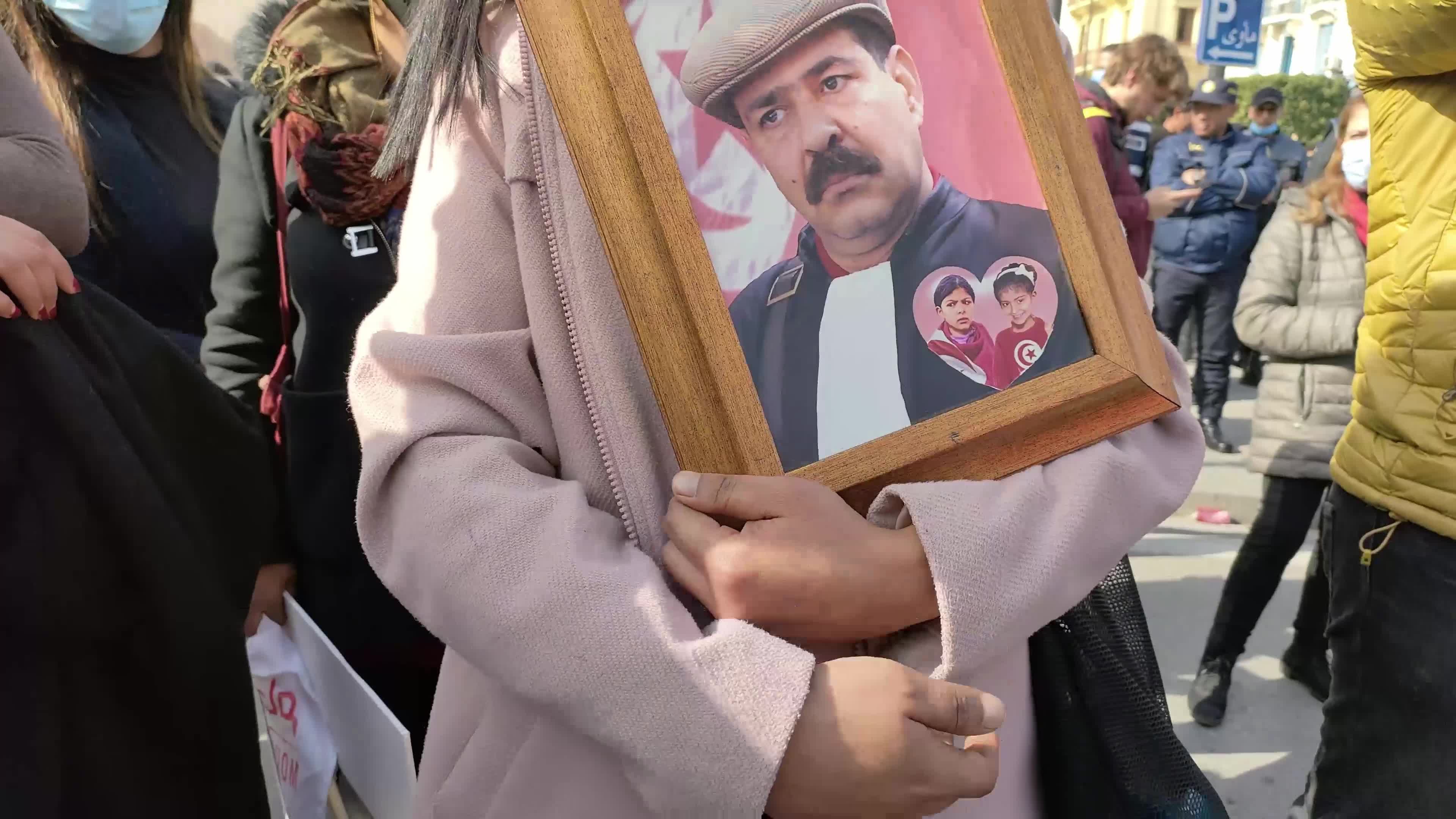 Demonstration Calls For Truth About Chokri Belaid Assassination In Tunis
