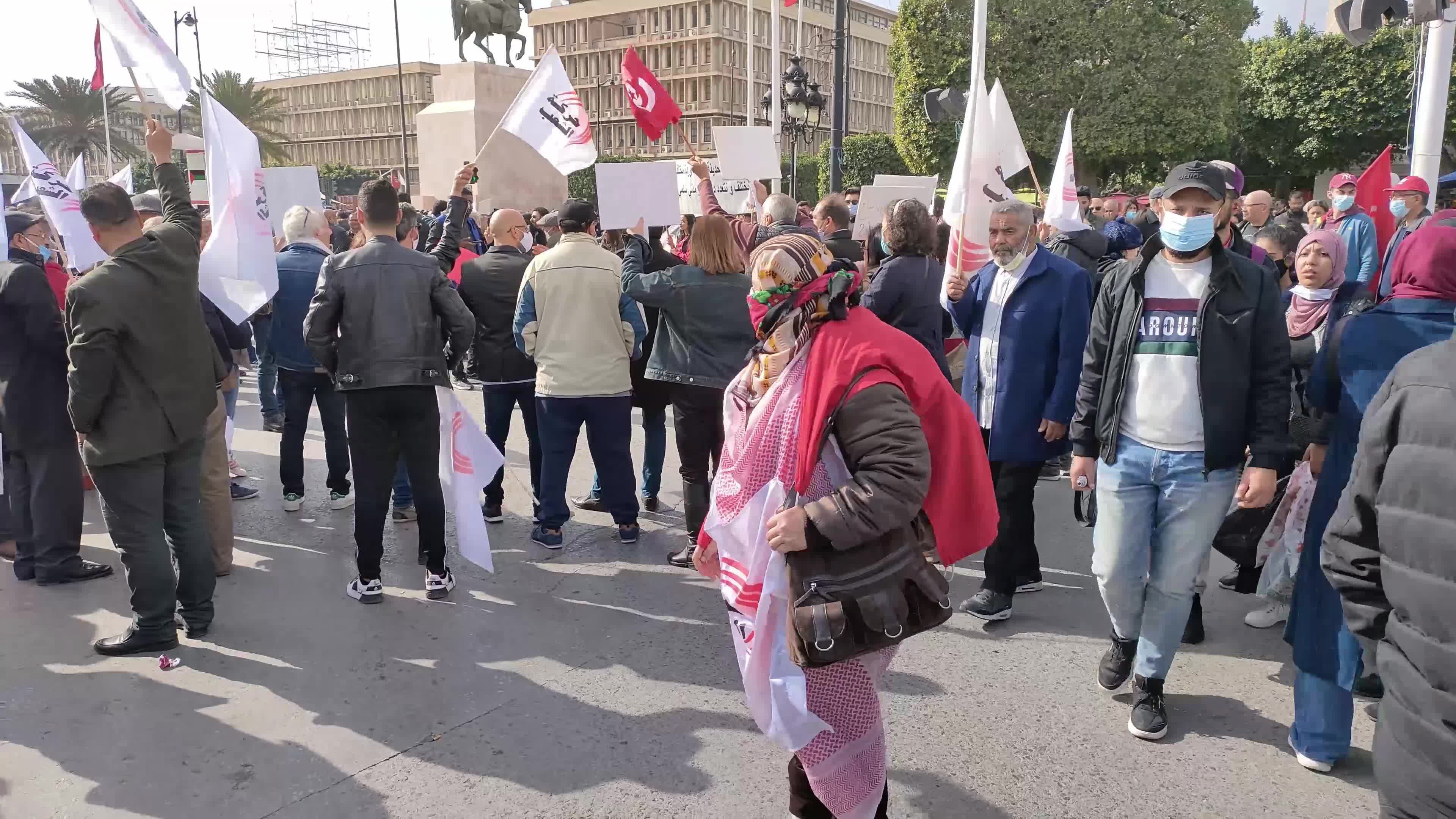 Demonstration Calls For Truth About Chokri Belaid Assassination In Tunis