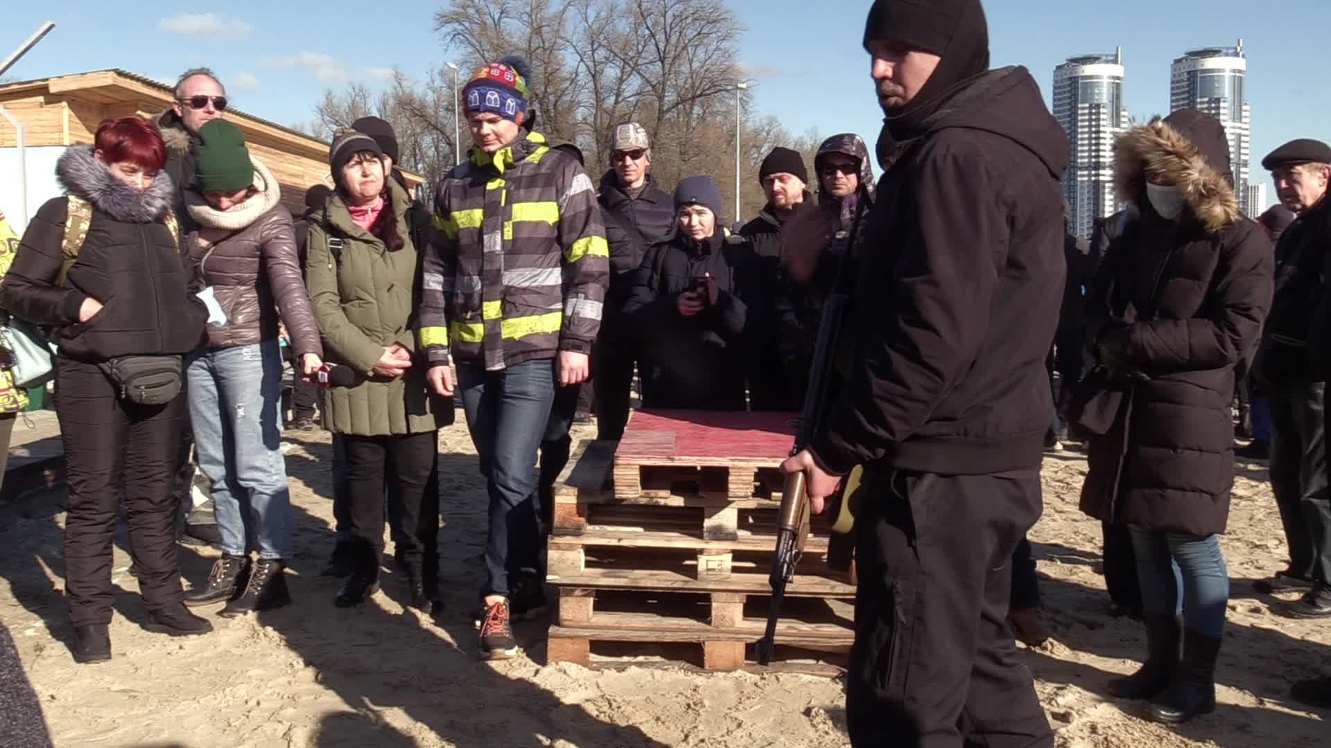 Military exercise for civilians in Ukraine
