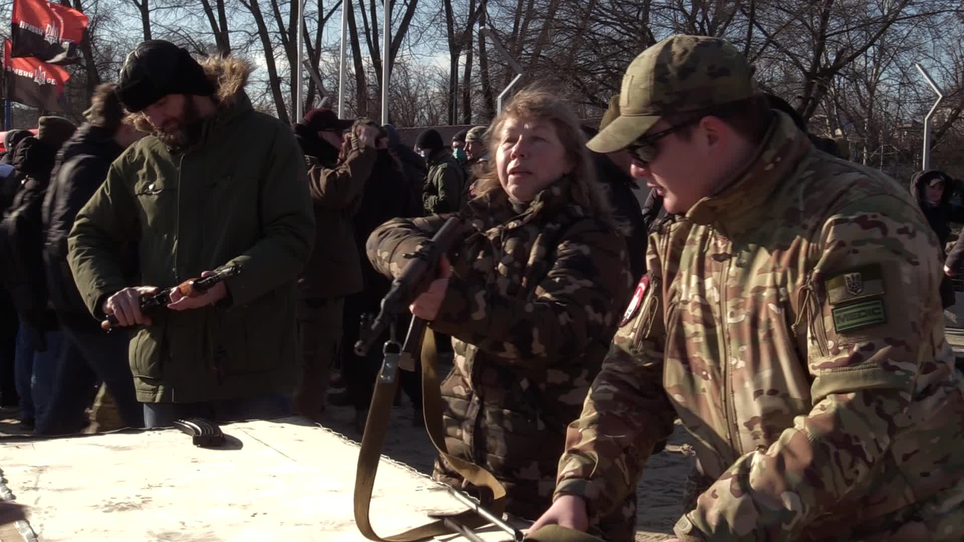 Military exercise for civilians in Ukraine