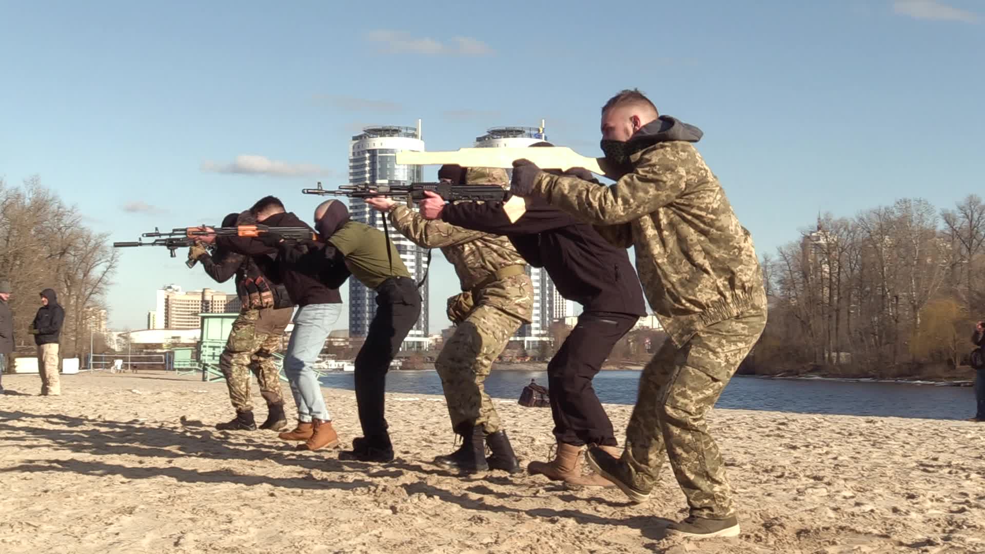Military exercise for civilians in Ukraine