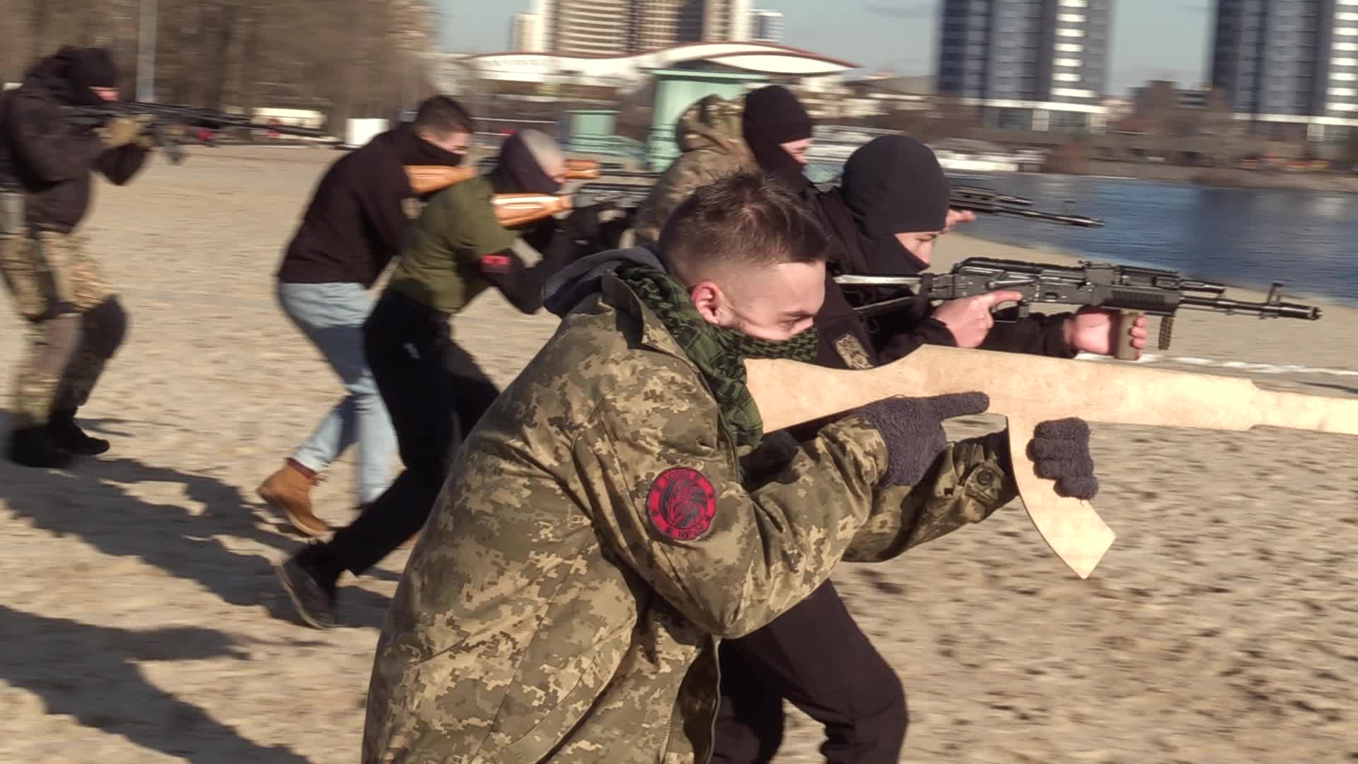 Military exercise for civilians in Ukraine