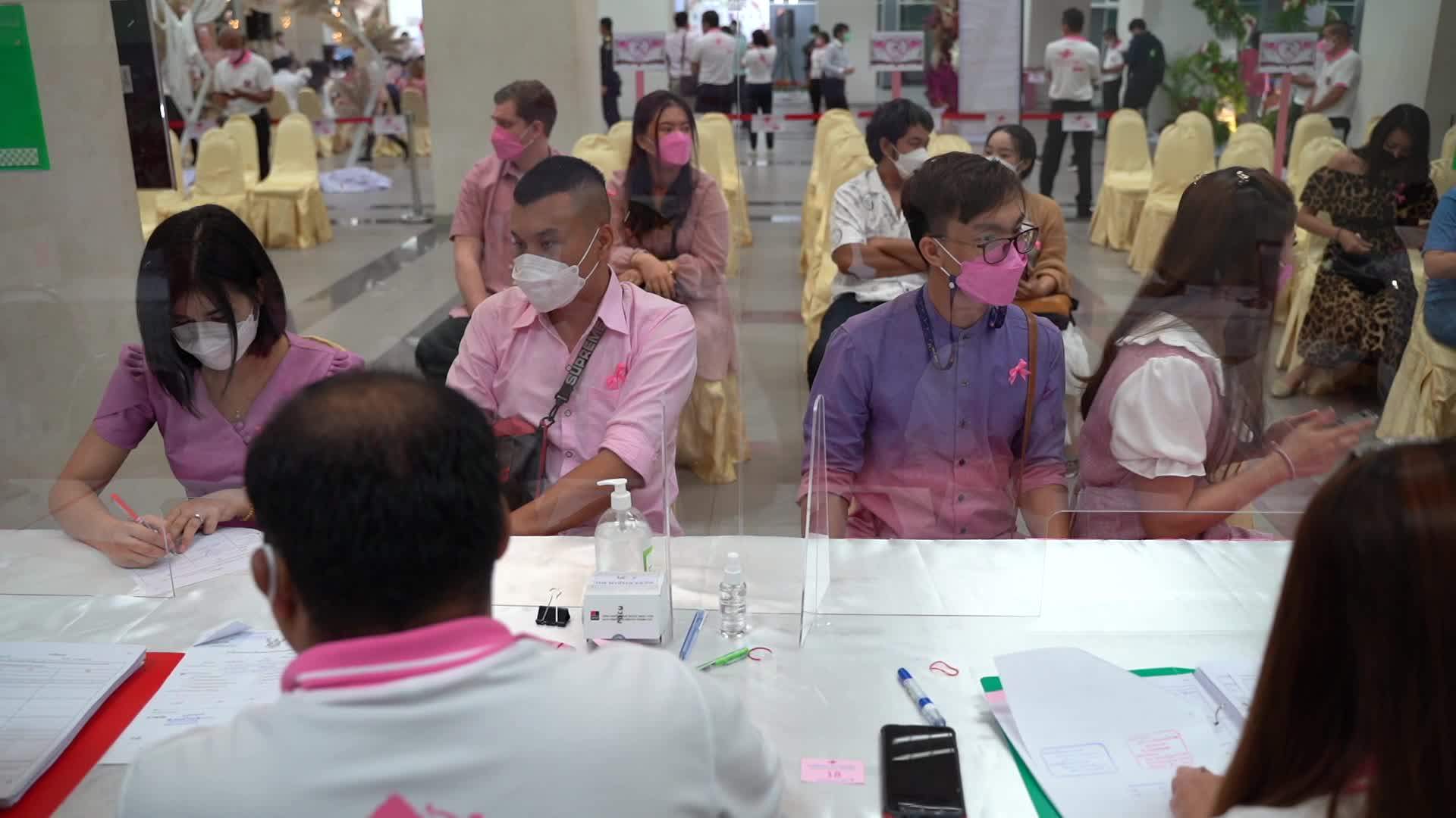 Marriage license ceremony on Valentine's Day in Thailand.