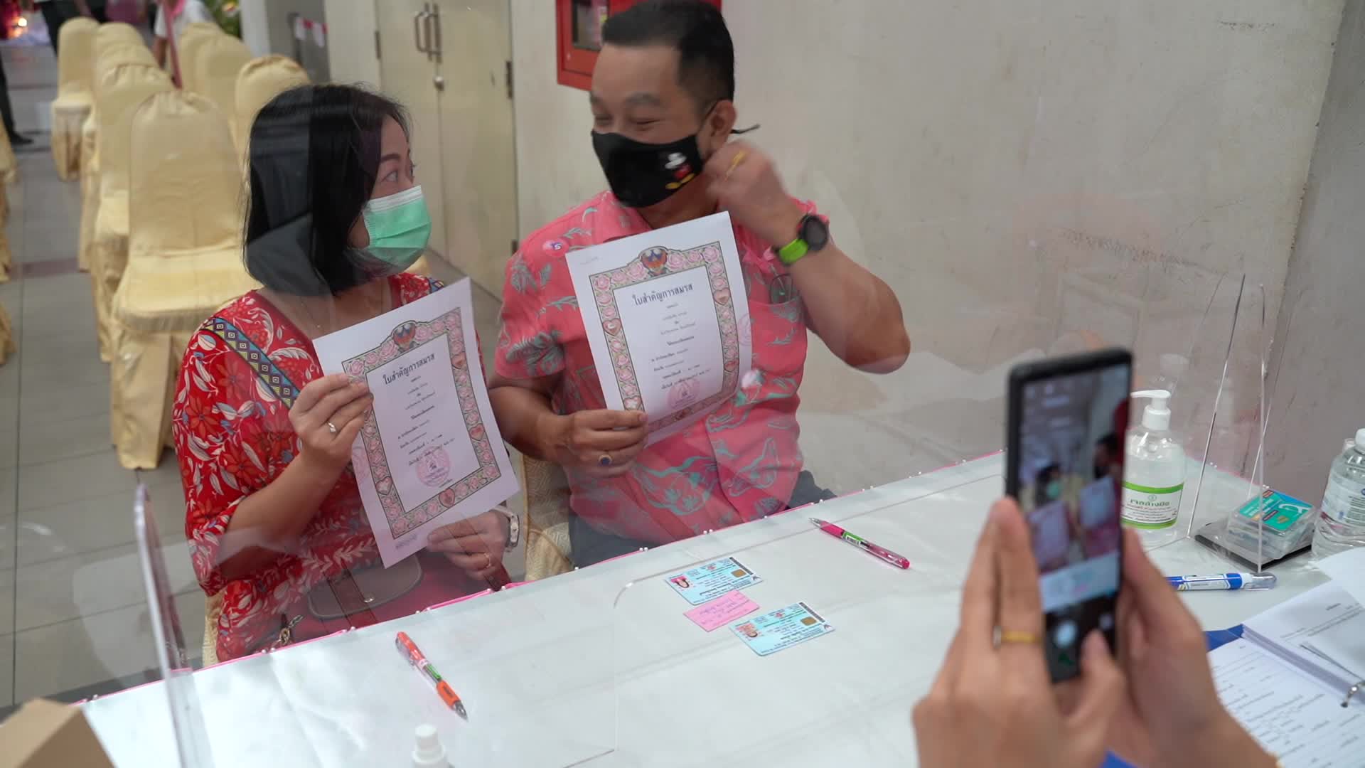 Marriage license ceremony on Valentine's Day in Thailand.