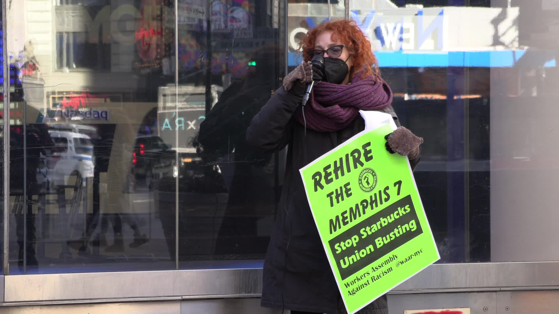 NYC: Protesters picket against Starbucks union busting