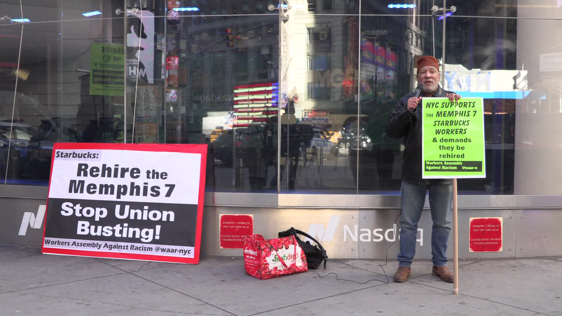 NYC: Protesters picket against Starbucks union busting