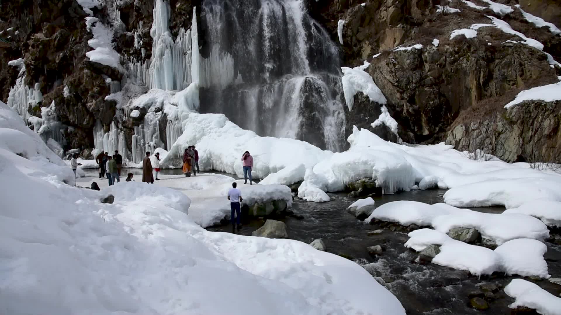  Frozen waterfall in Baramulla, Indian administered Kashmir.