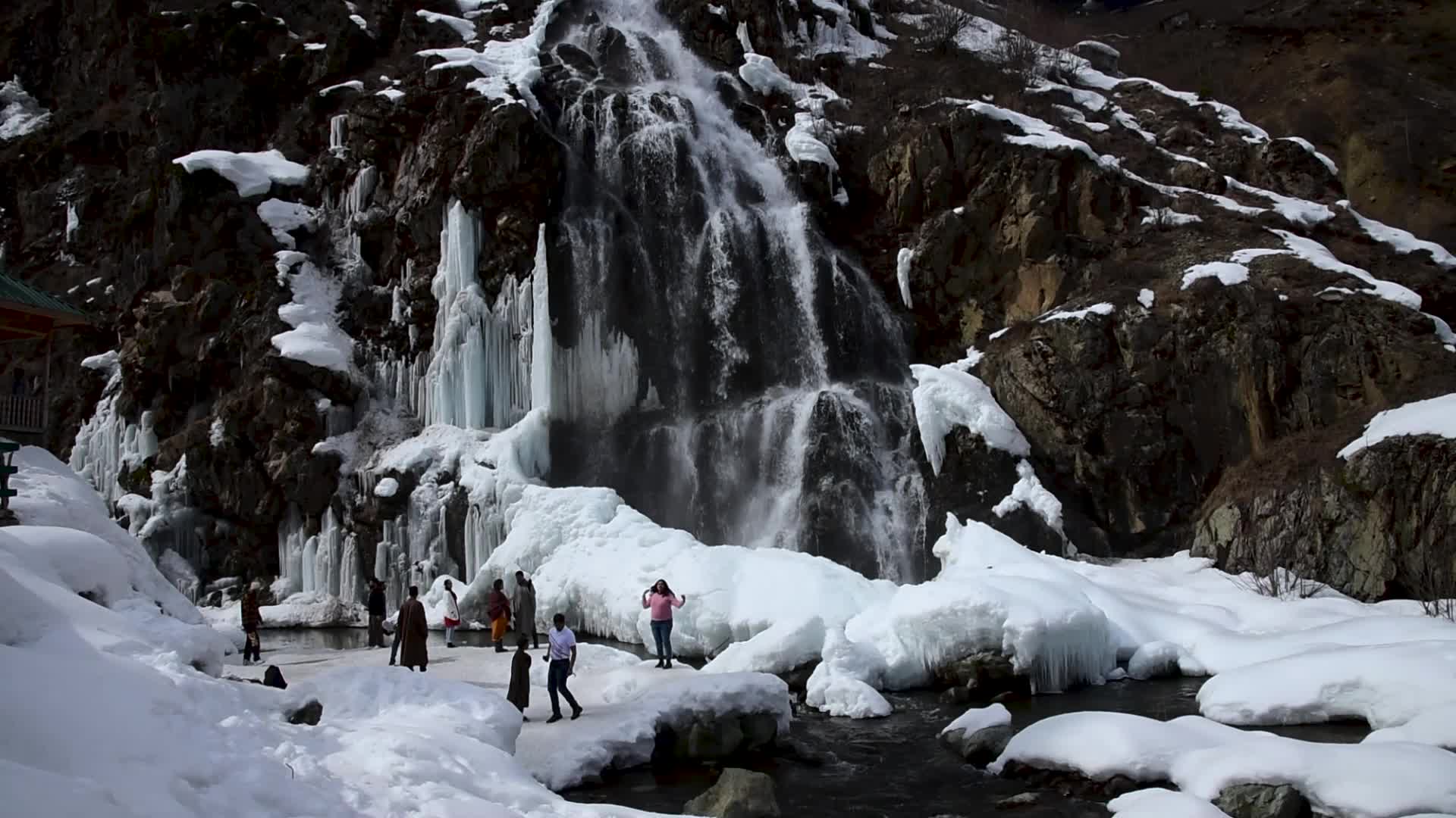  Frozen waterfall in Baramulla, Indian administered Kashmir.