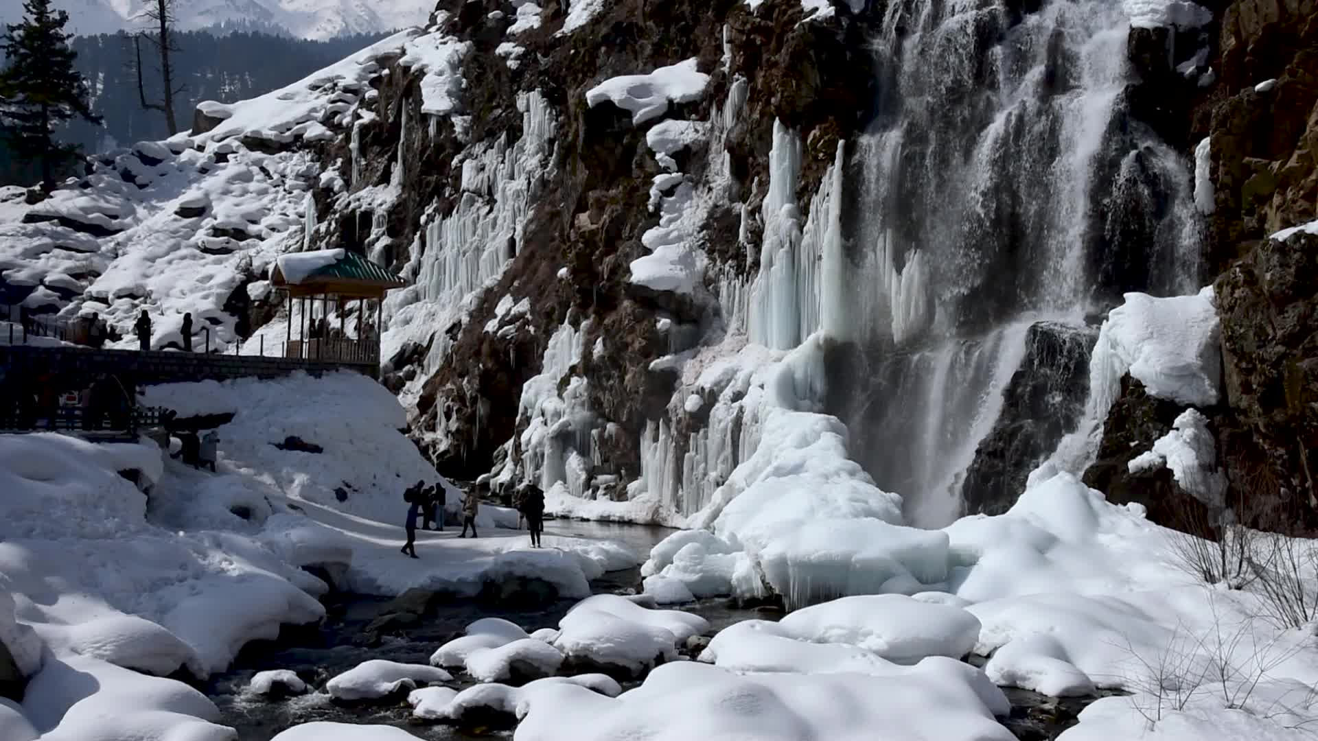  Frozen waterfall in Baramulla, Indian administered Kashmir.