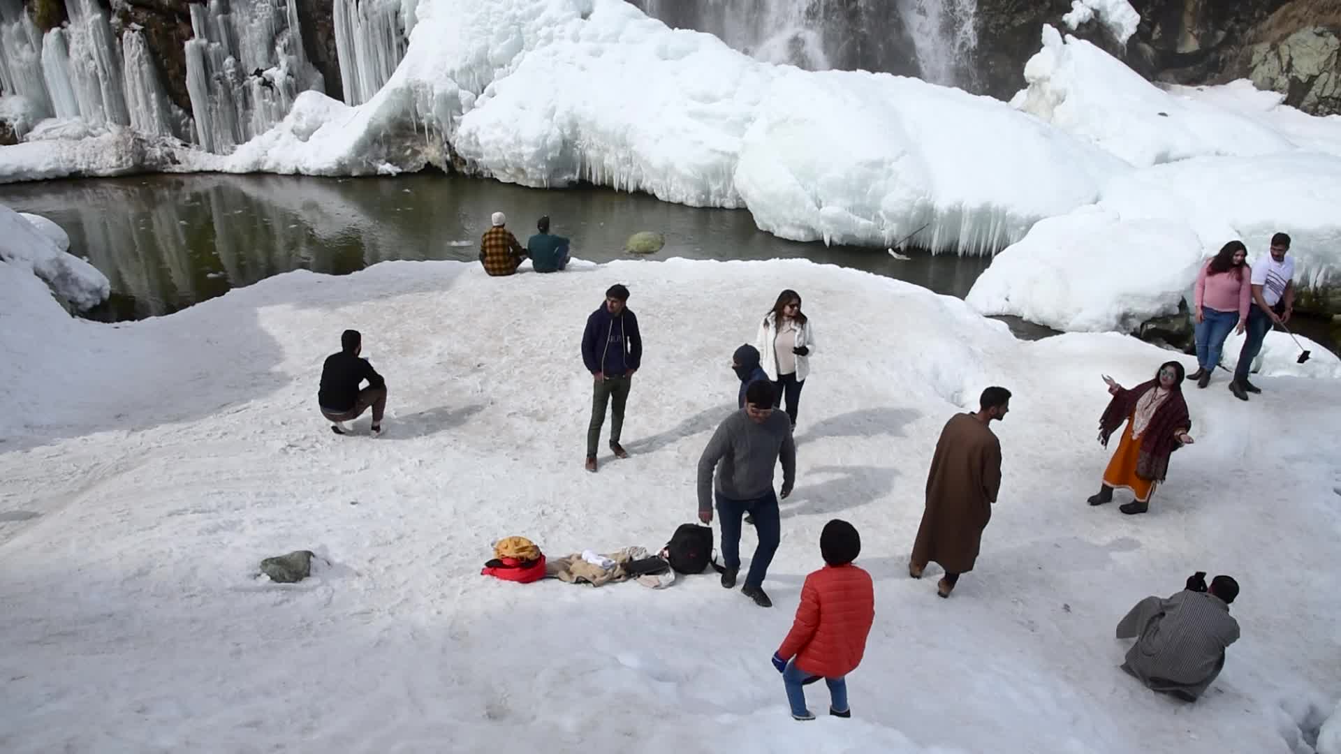  Frozen waterfall in Baramulla, Indian administered Kashmir.