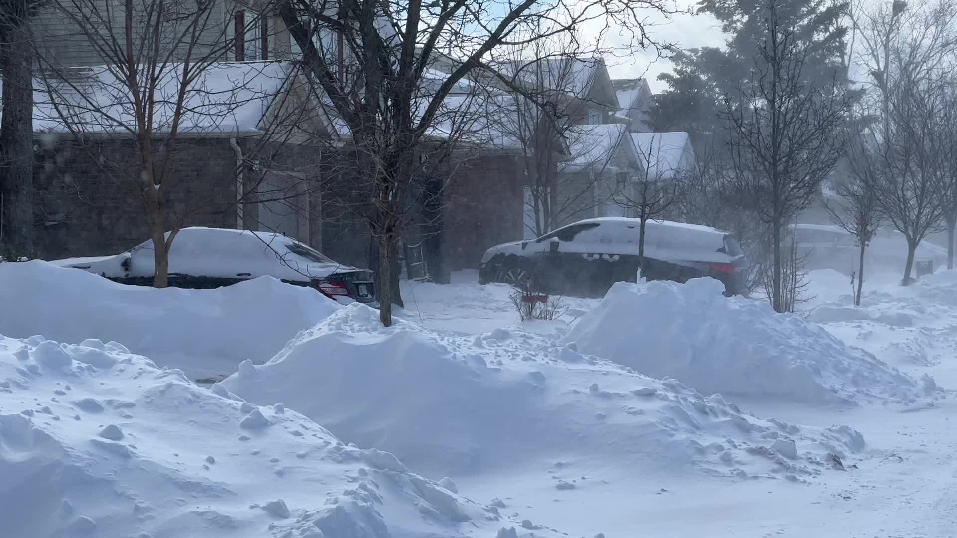 Strong winds caused blizzard like conditions in Toronto