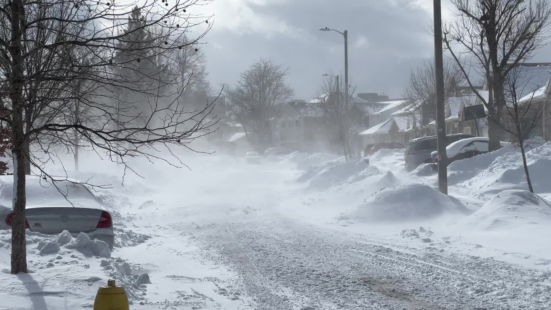 Strong winds caused blizzard like conditions in Toronto