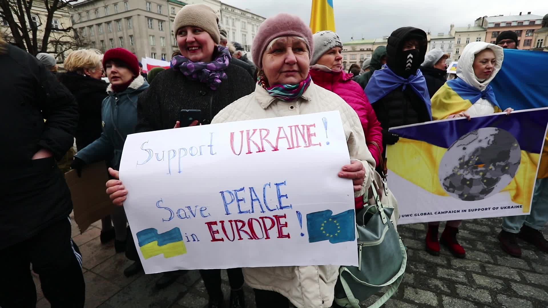 March For Peace In Ukraine In Krakow, Poland
