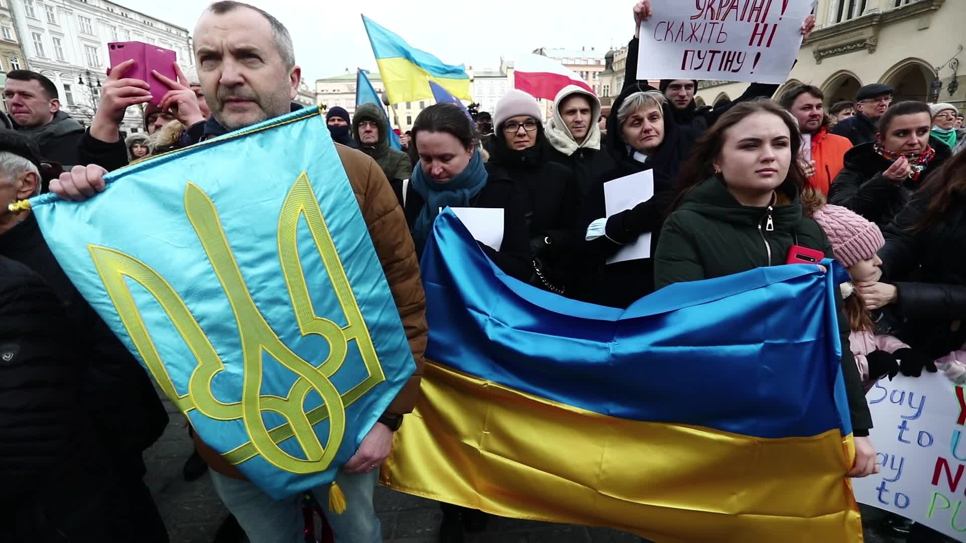 March For Peace In Ukraine In Krakow, Poland