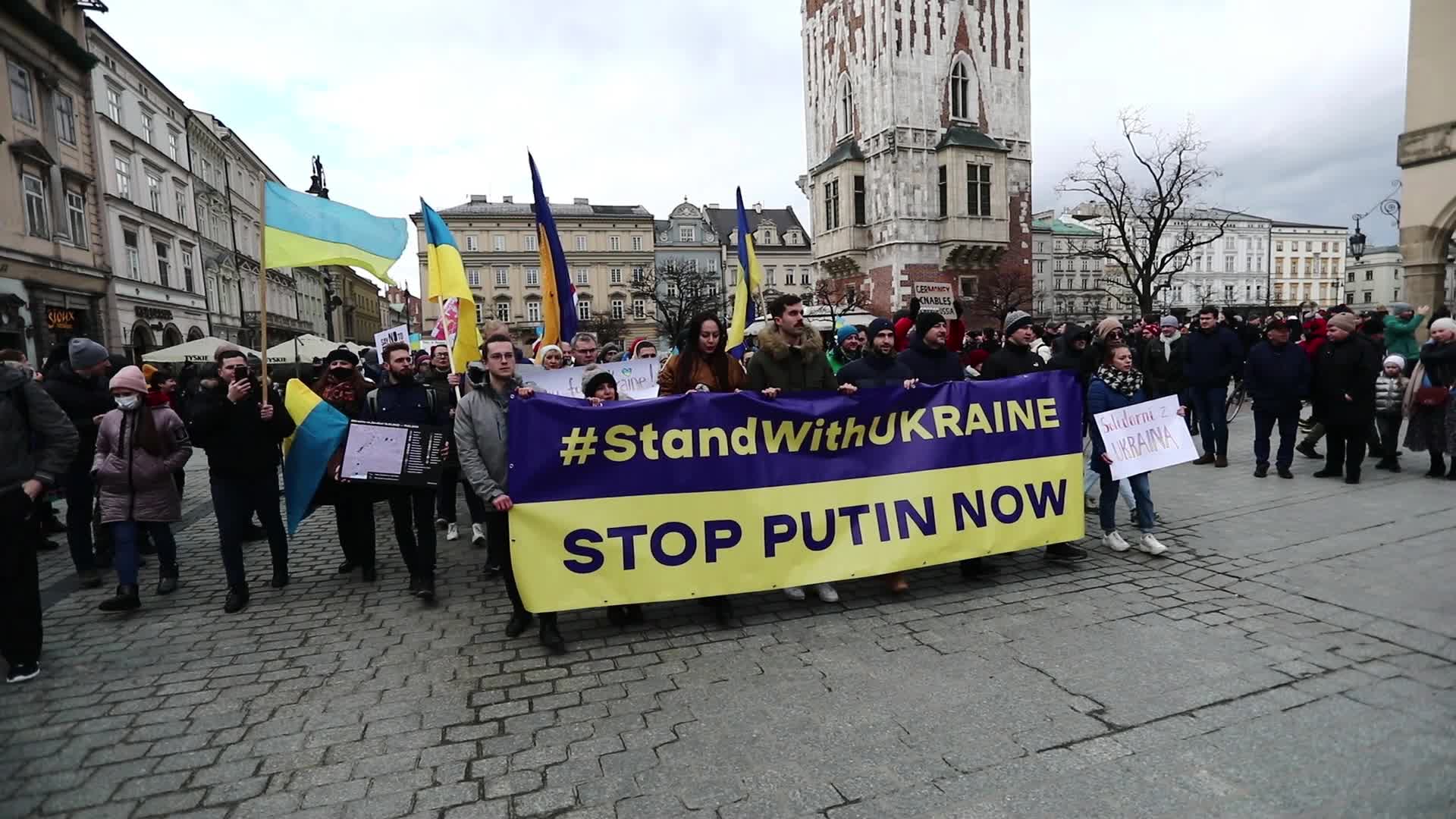 March For Peace In Ukraine In Krakow, Poland