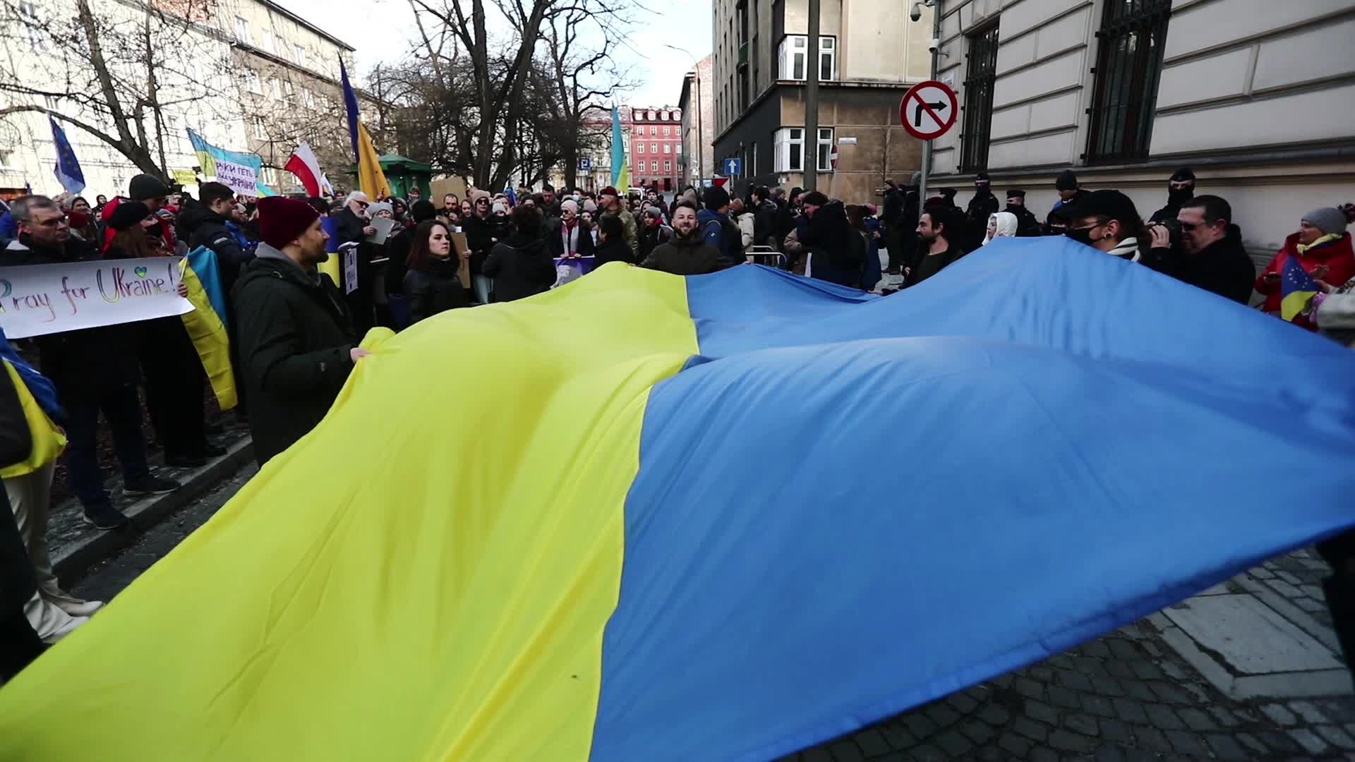 March For Peace In Ukraine In Krakow, Poland