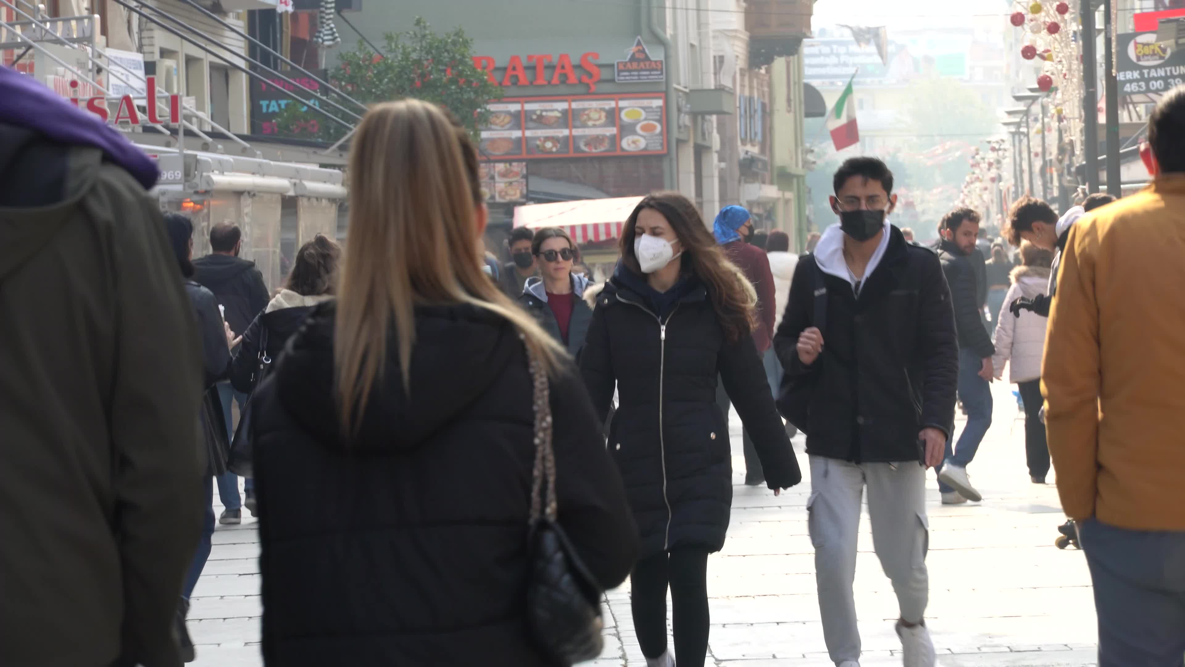 Random people at the street in daily life of Turkey 