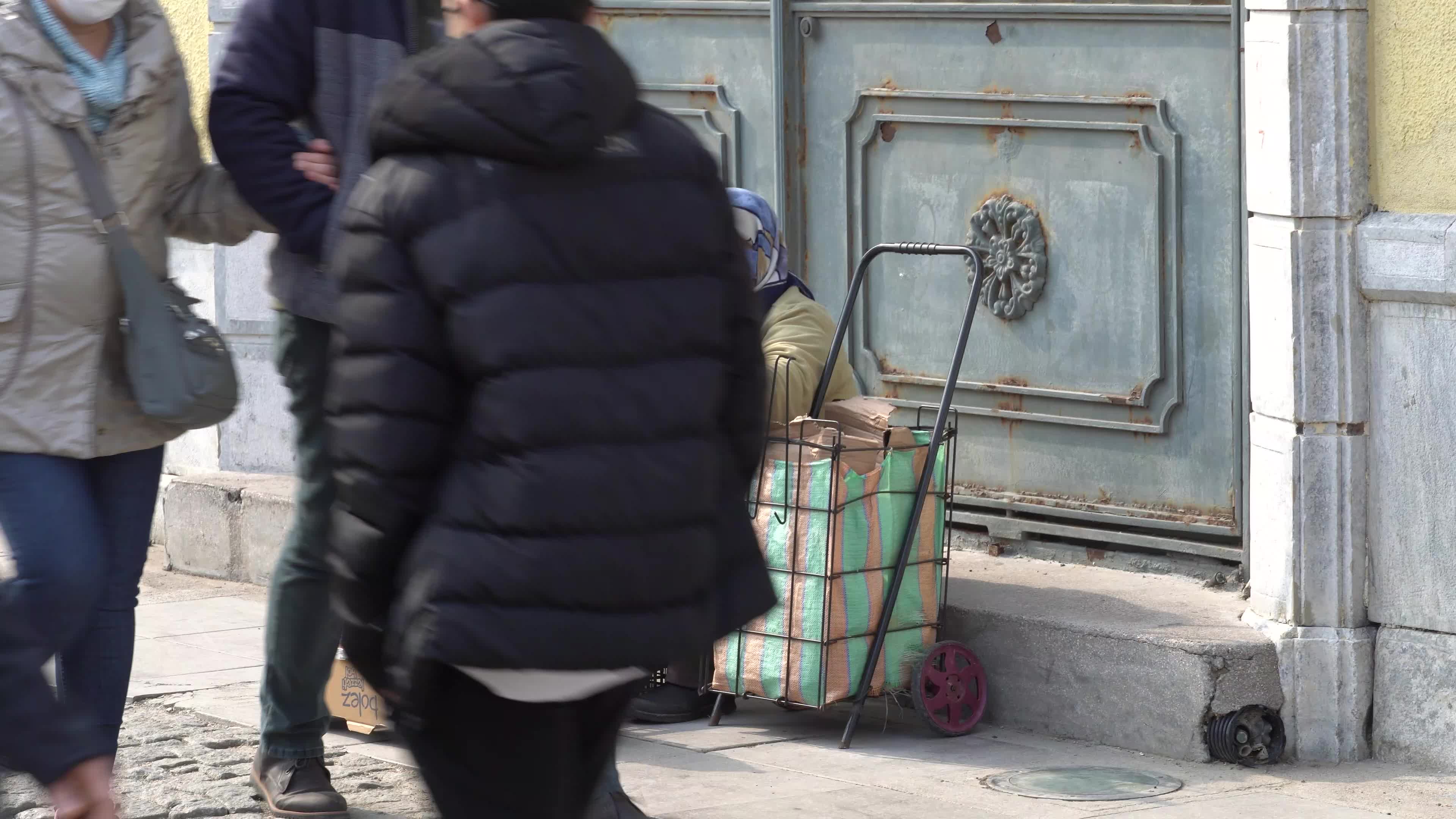 Random people at the street in daily life of Turkey 