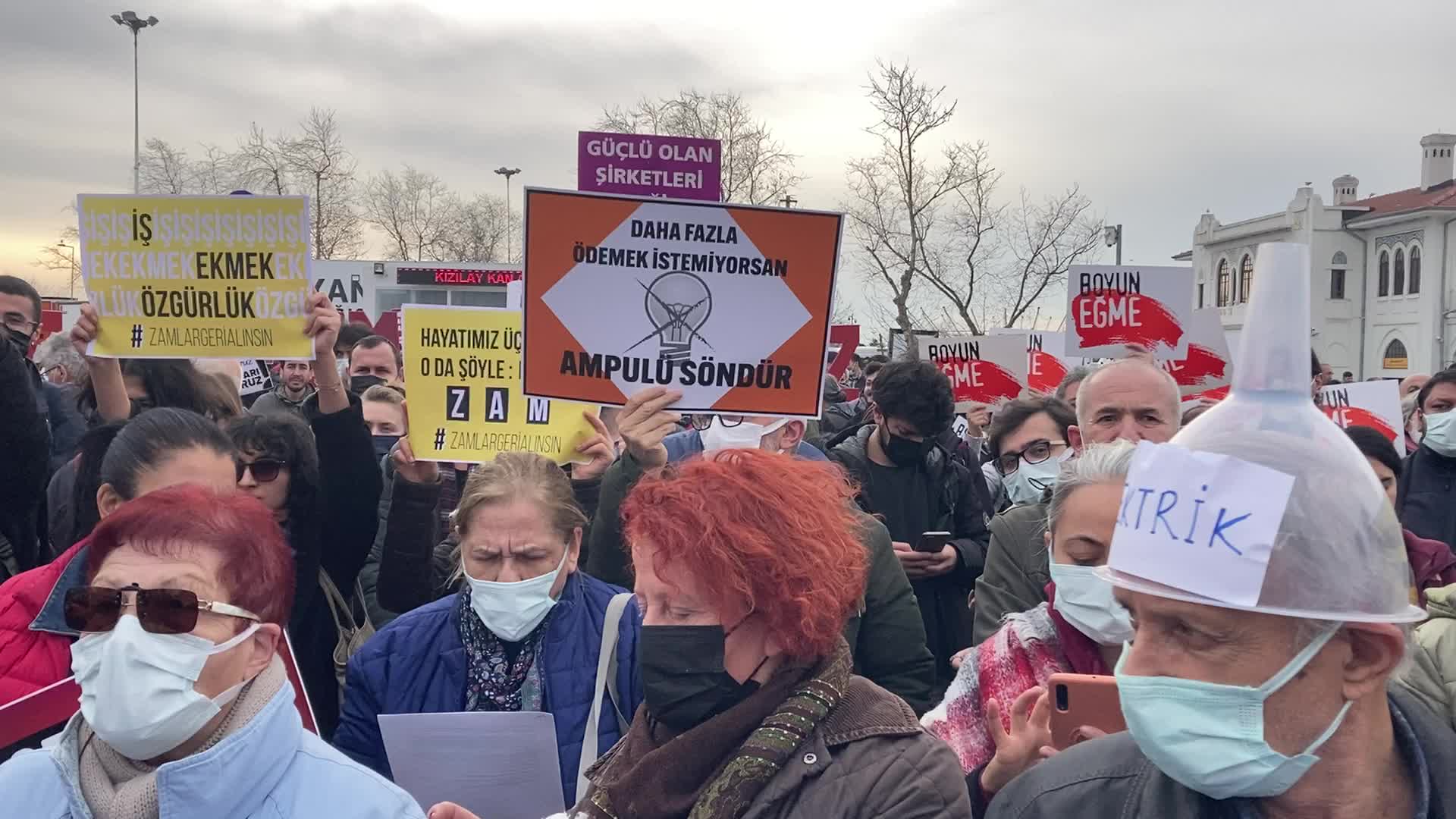 Protest Against Increasing Electricity Prices In Istanbul
