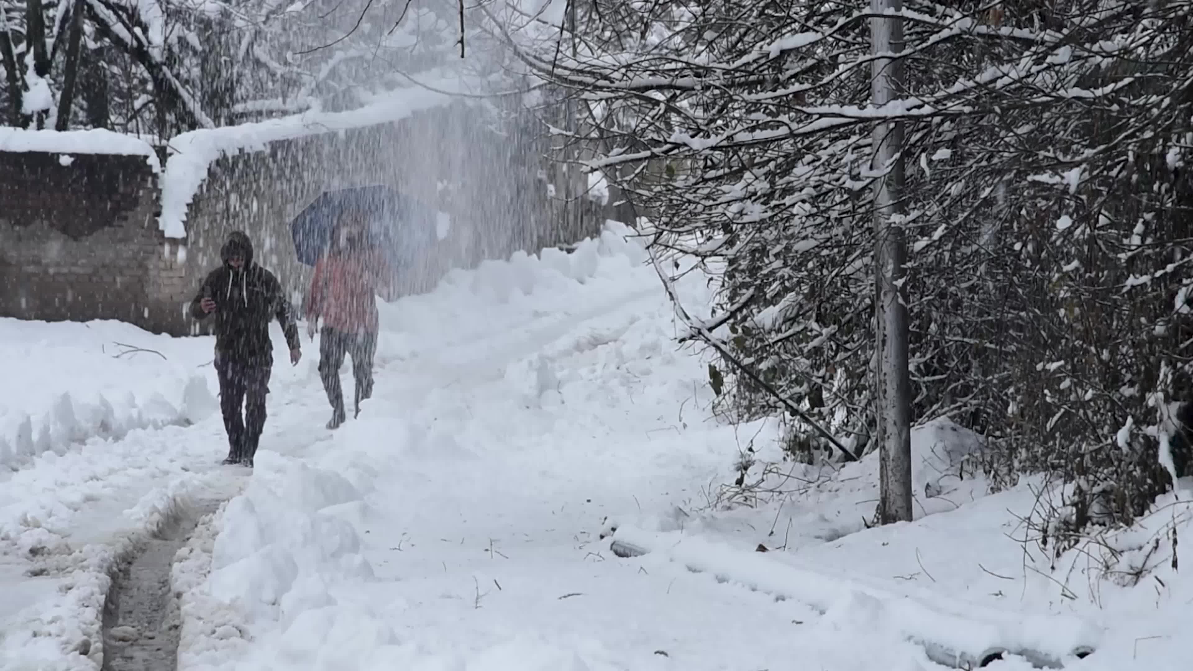 Heavy snowfall in Indian administered Kashmir