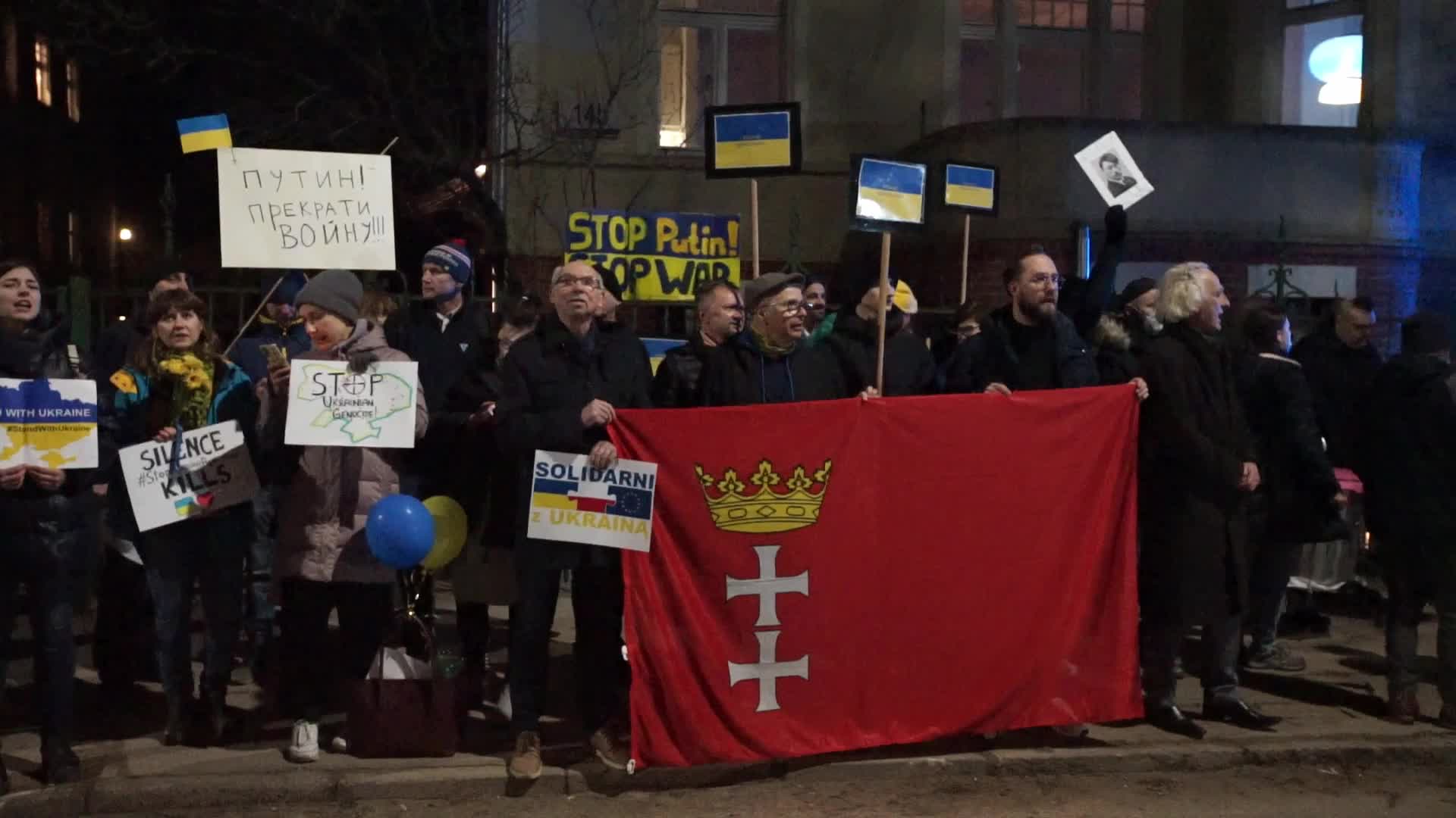 Ukrainians Protest Against Russian Agression In Gdansk, Poland