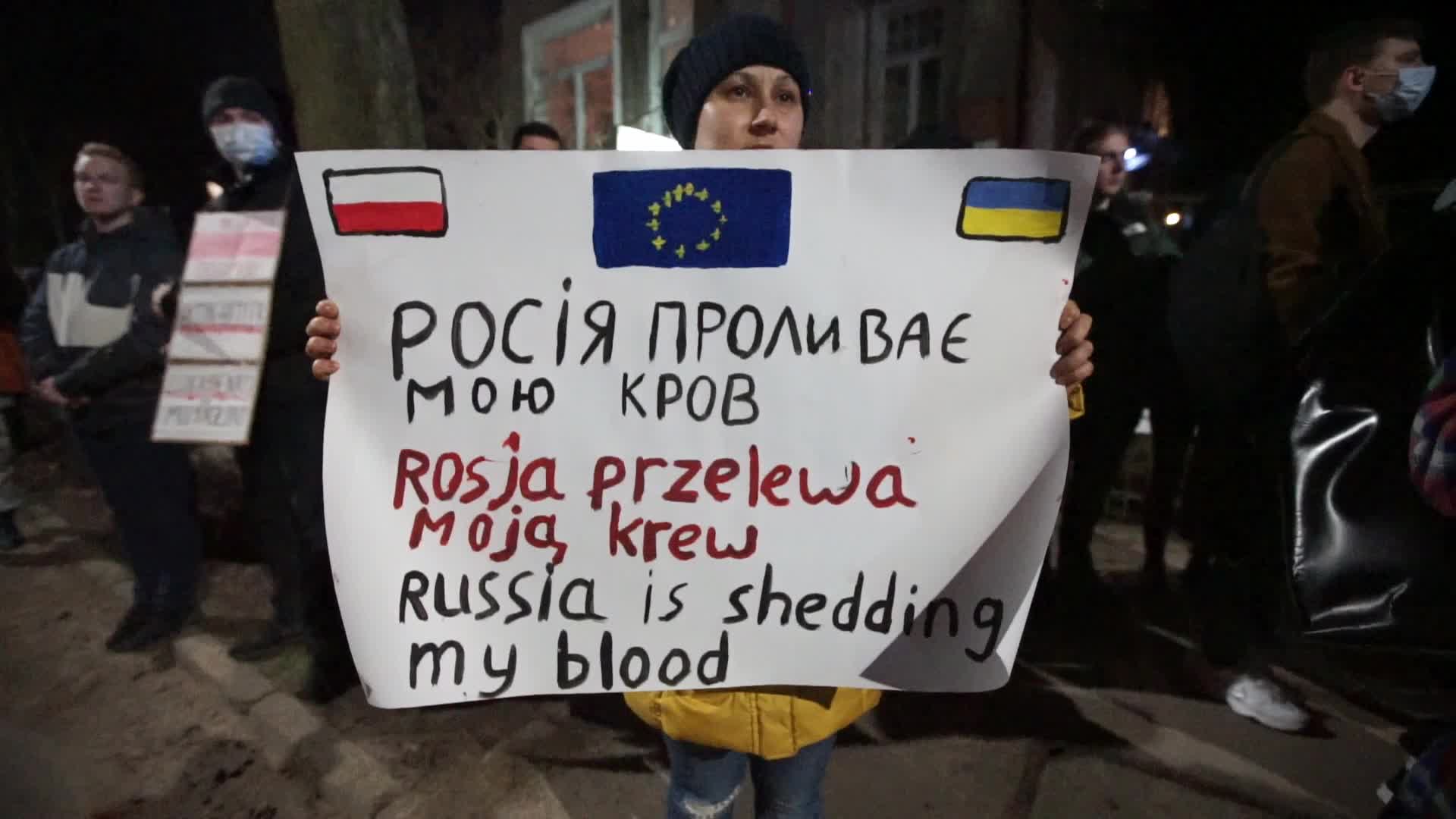 Ukrainians Protest Against Russian Agression In Gdansk, Poland
