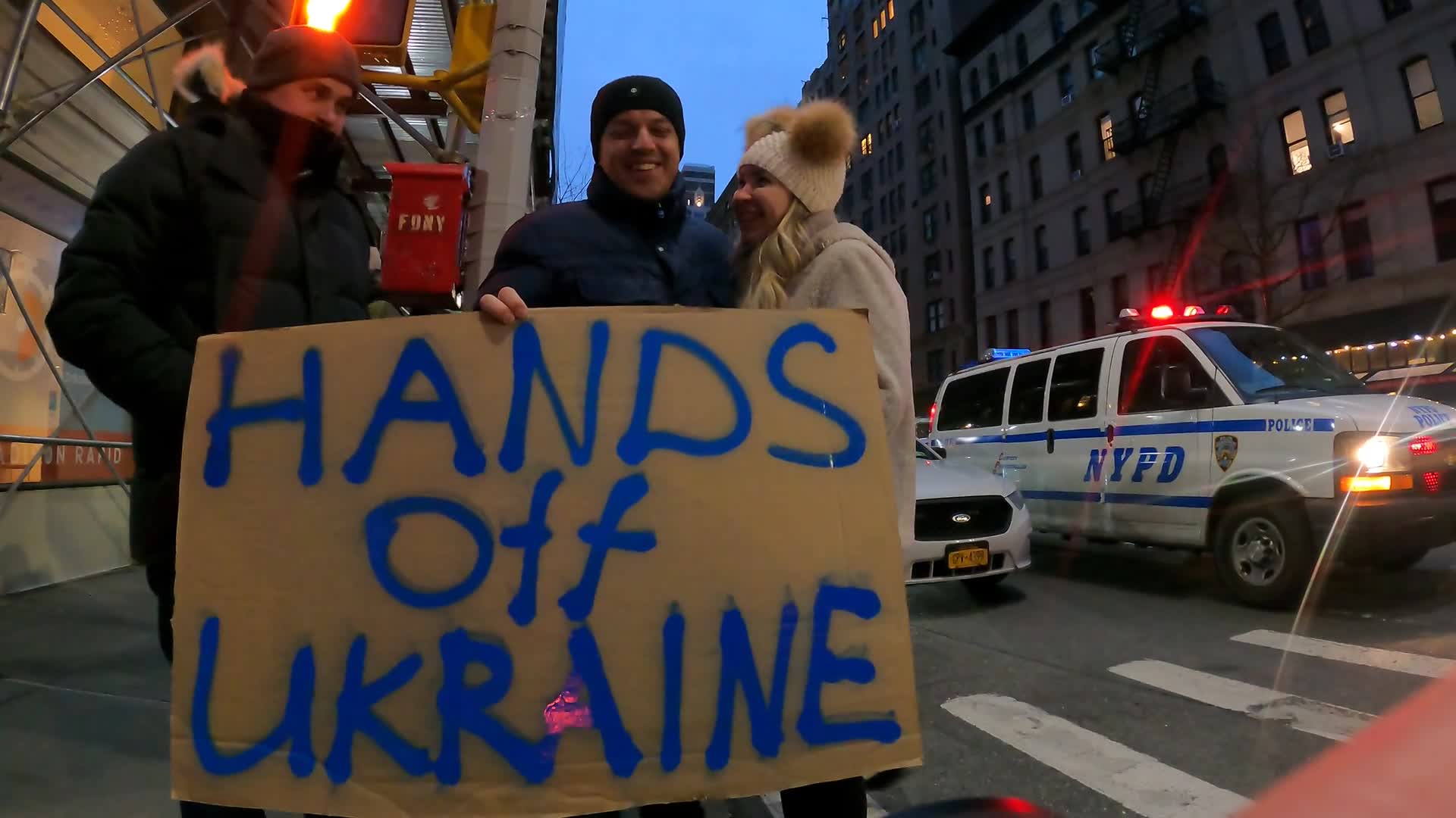 Protest Against Russian Invasion Of Ukraine In NYC