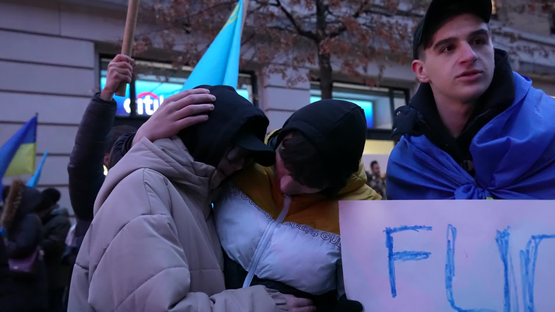 Protest Against Russian Invasion Of Ukraine In NYC