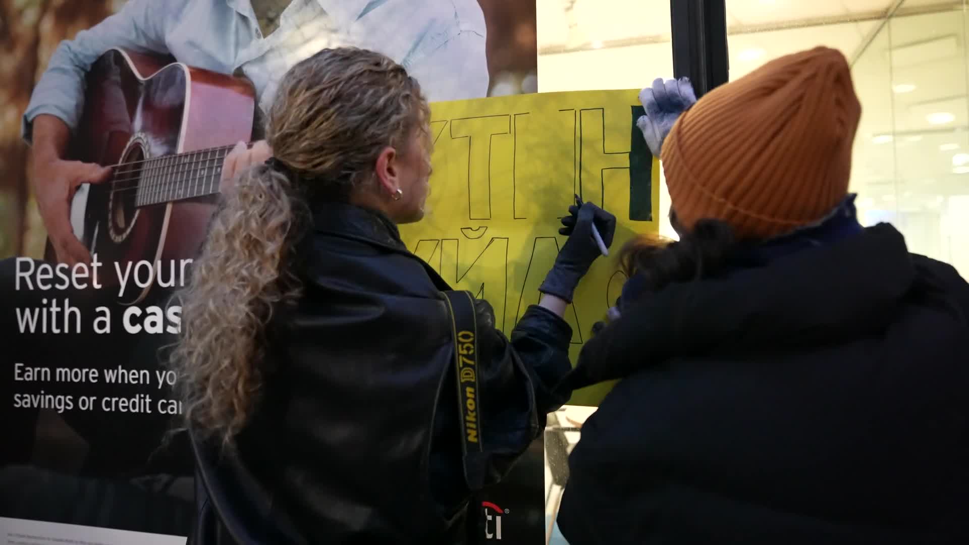 Protest Against Russian Invasion Of Ukraine In NYC