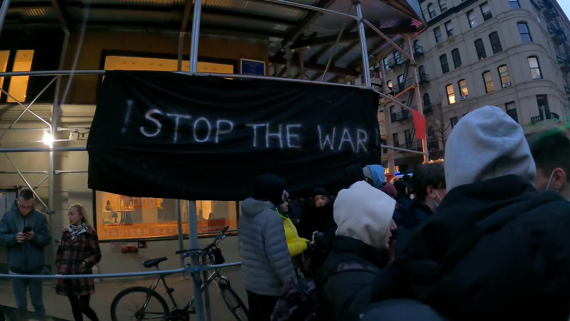 Protest Against Russian Invasion Of Ukraine In NYC