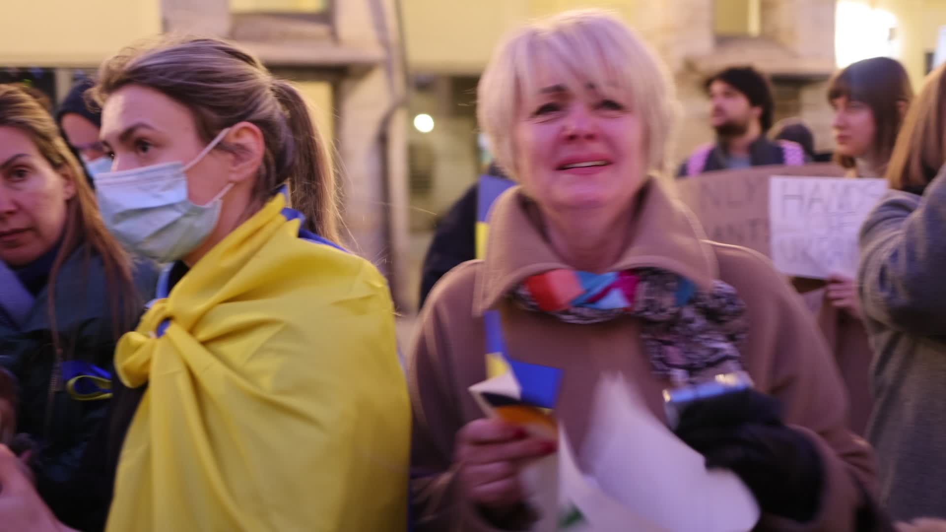 Protest in Italy rally for Ukraine after the Russian invasion.