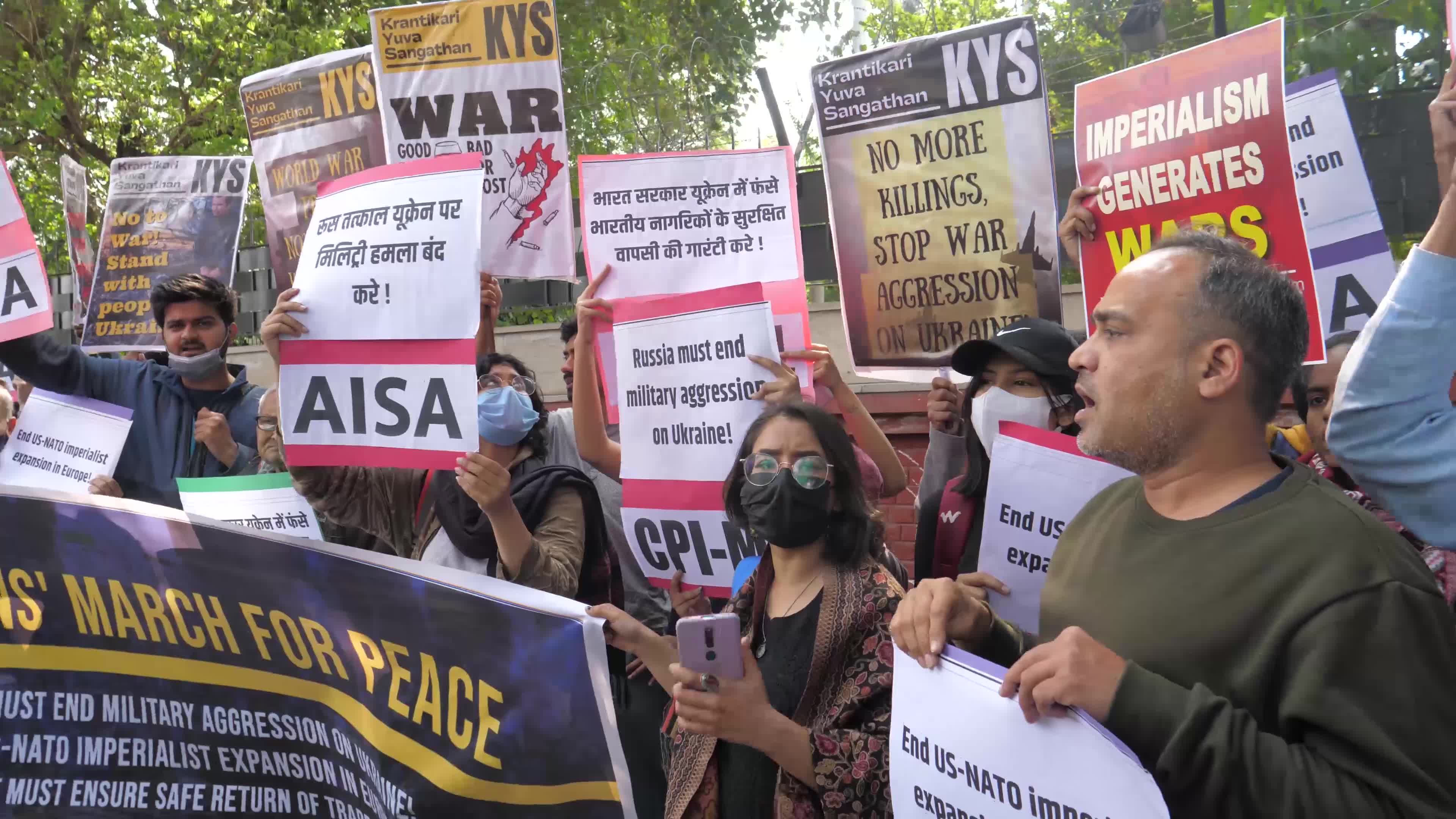 Peace March for Ukraine in New Delhi, India