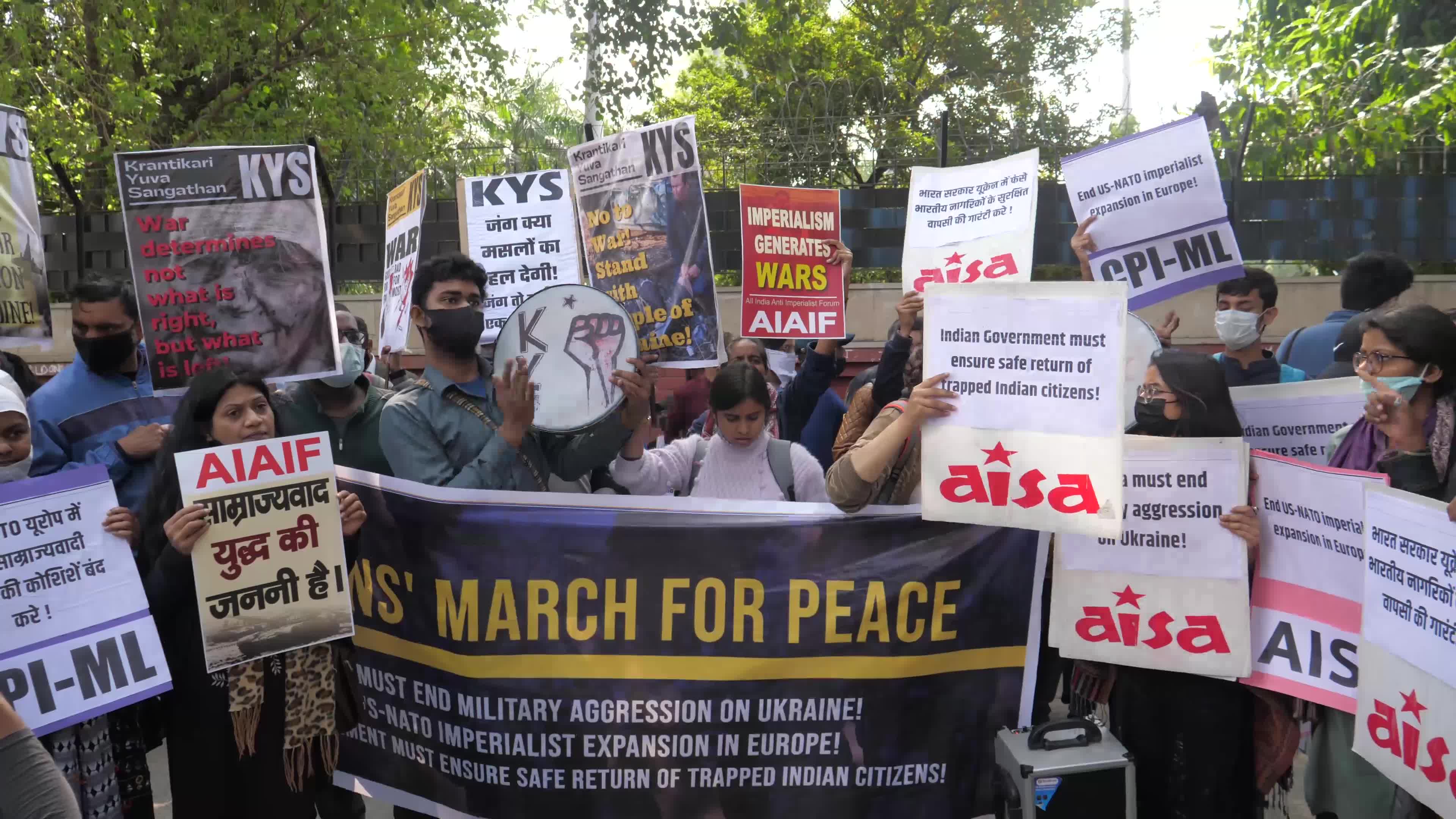 Peace March for Ukraine in New Delhi, India