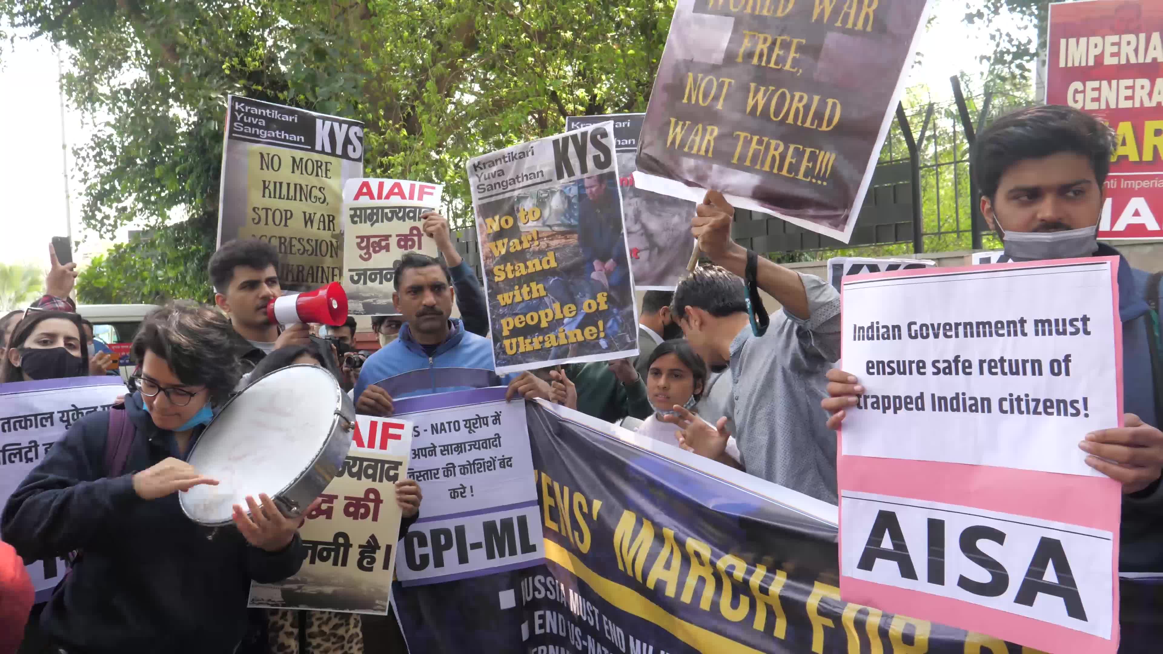 Peace March for Ukraine in New Delhi, India
