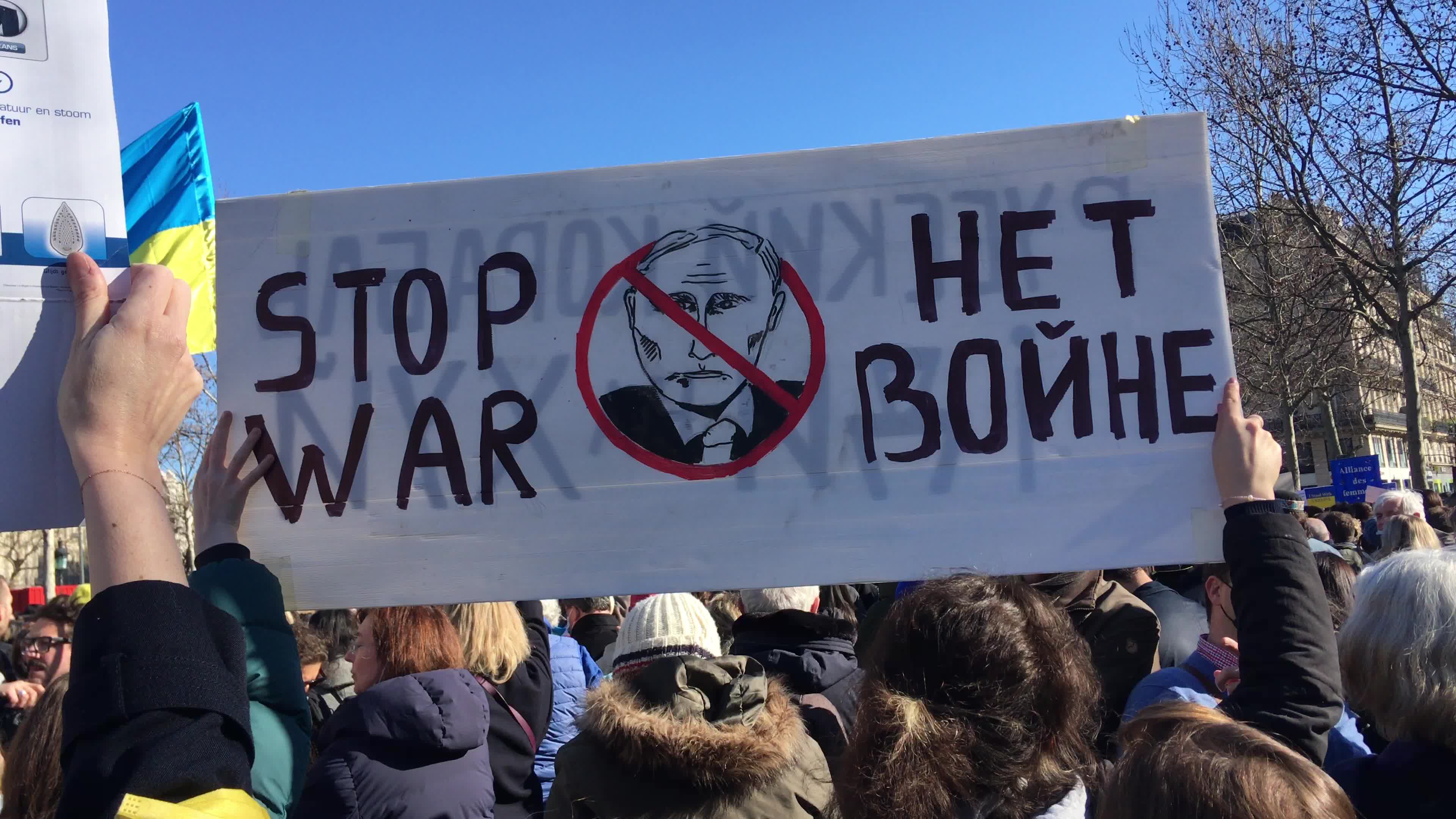 Demonstration against Russia's invasion of Ukraine in Paris