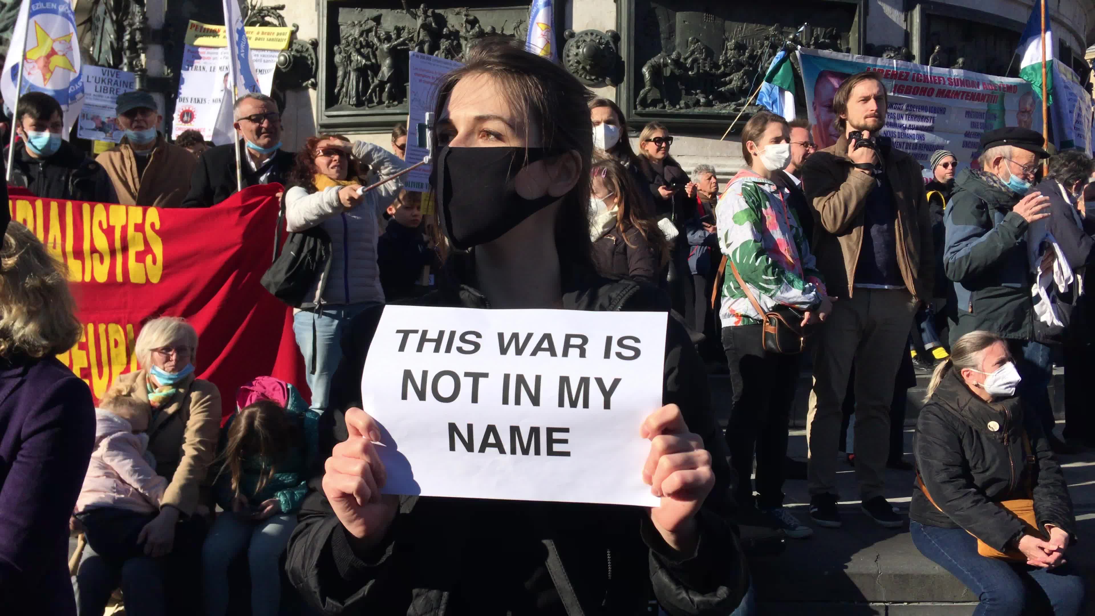 Demonstration against Russia's invasion of Ukraine in Paris